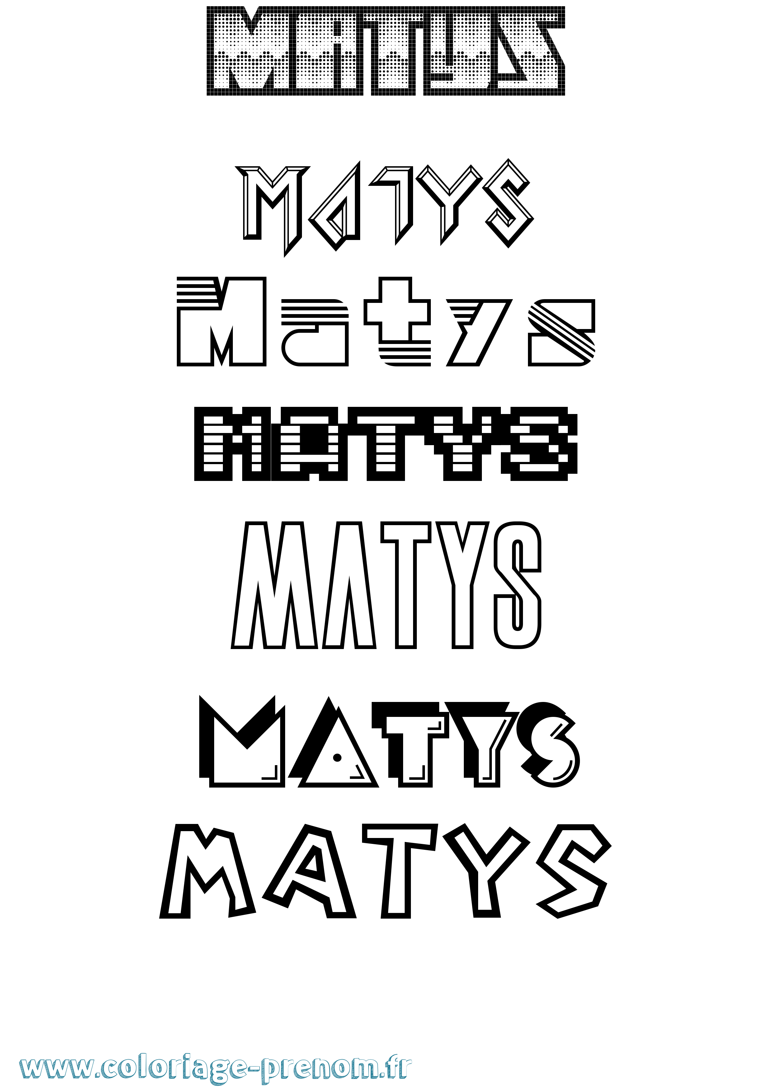 Coloriage Matys Jeux Vidéos Coloriage prénom Matys Jeux Vidéos
