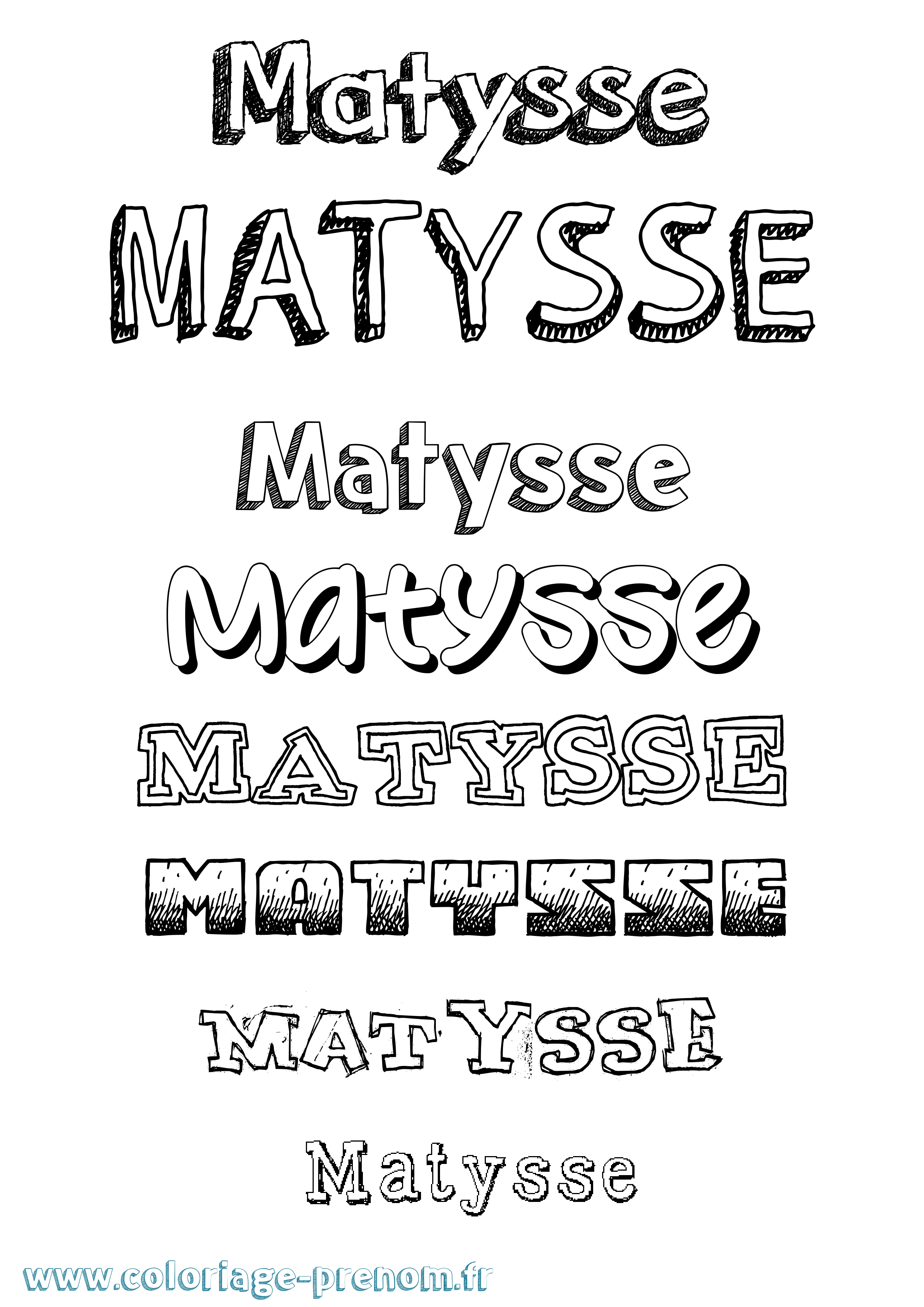Coloriage prénom Matysse Dessiné