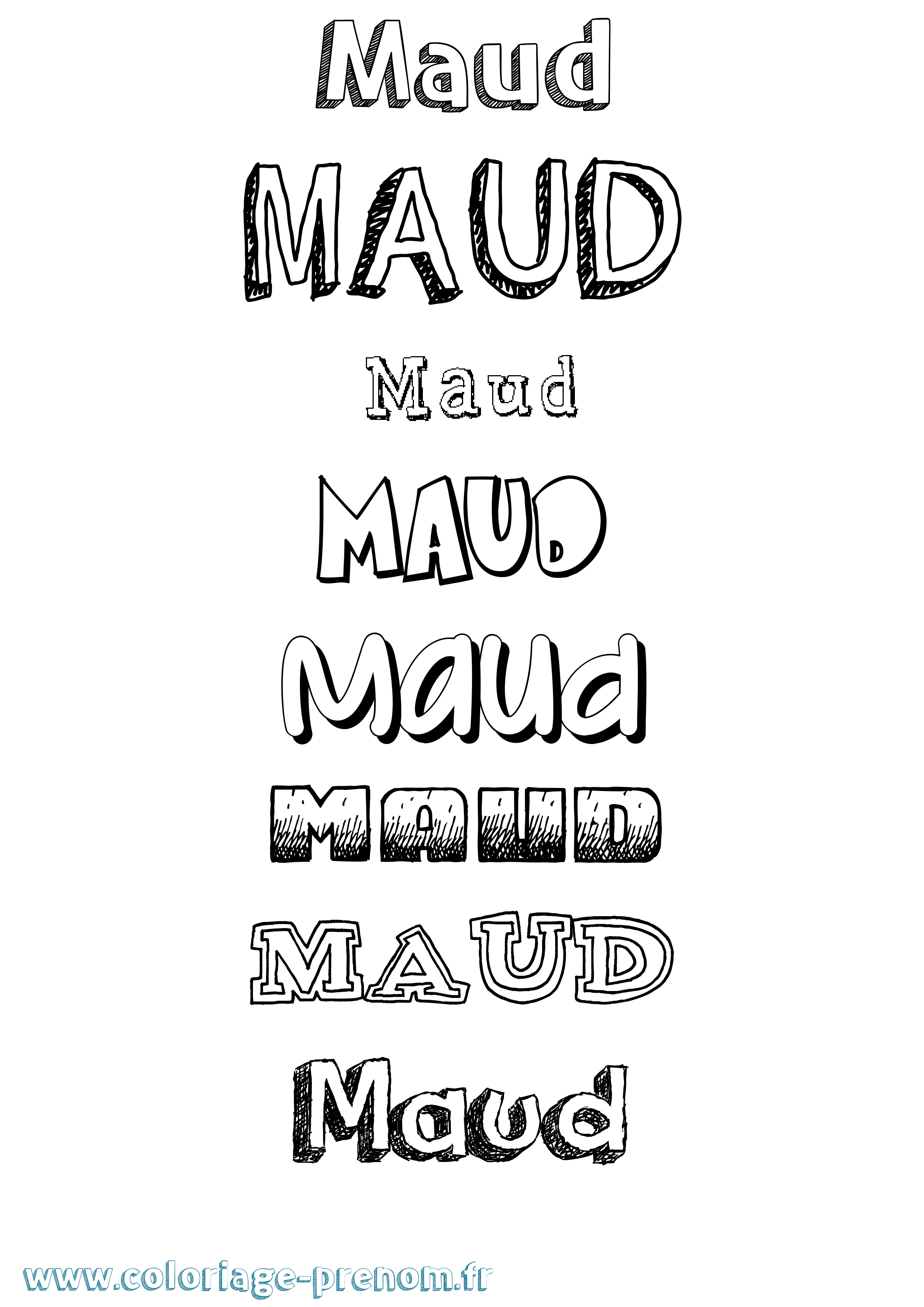 Coloriage prénom Maud Dessiné