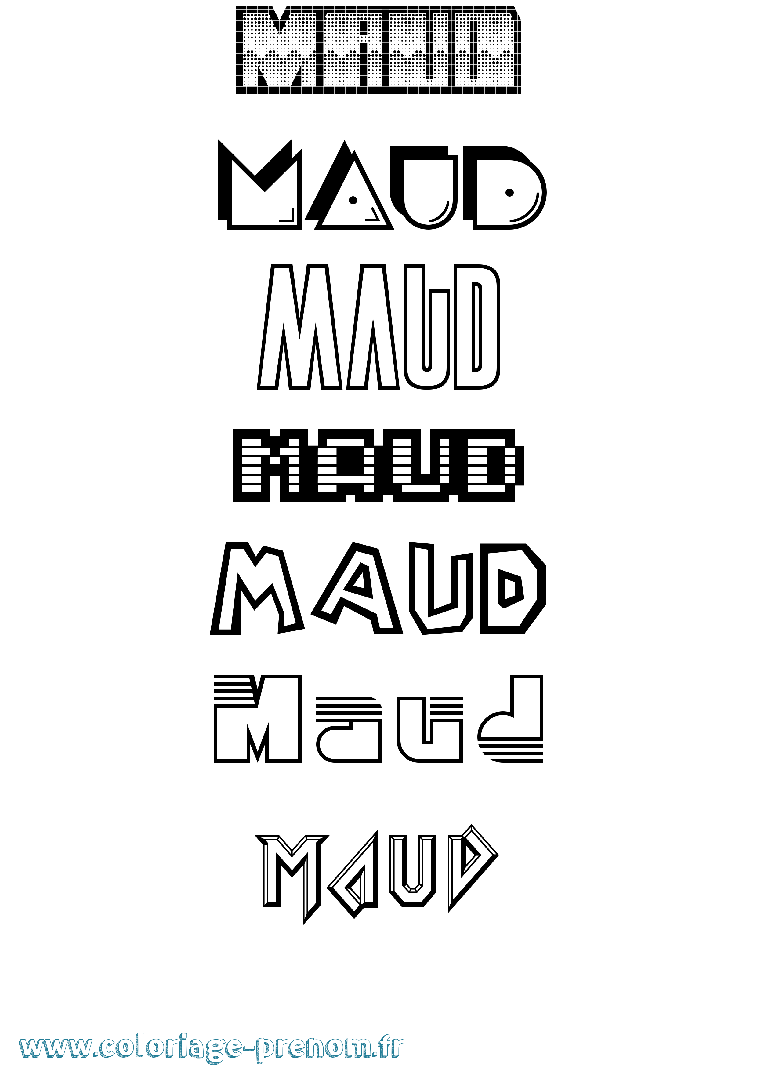 Coloriage prénom Maud