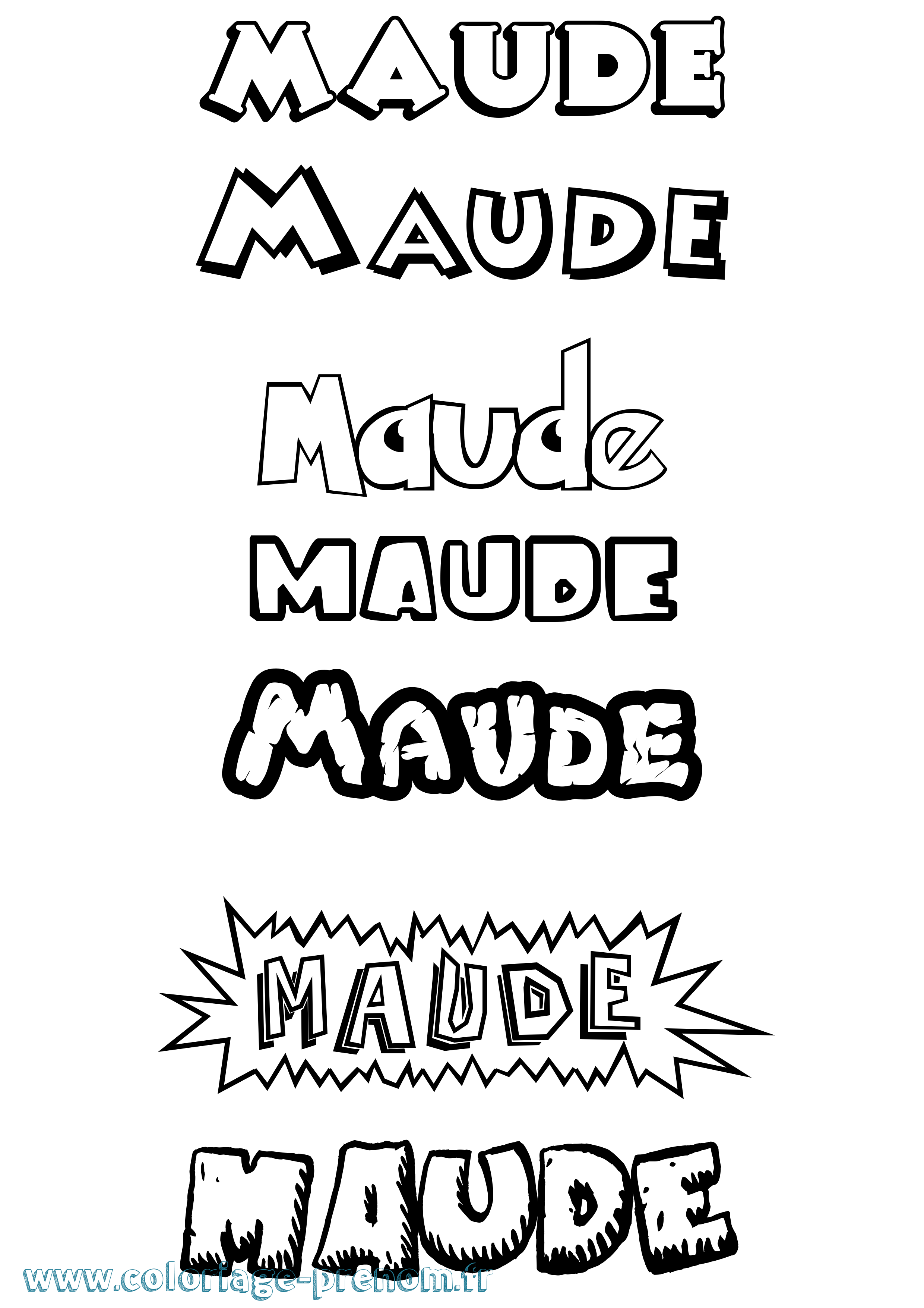 Coloriage Maude Coloriage prénom Maude