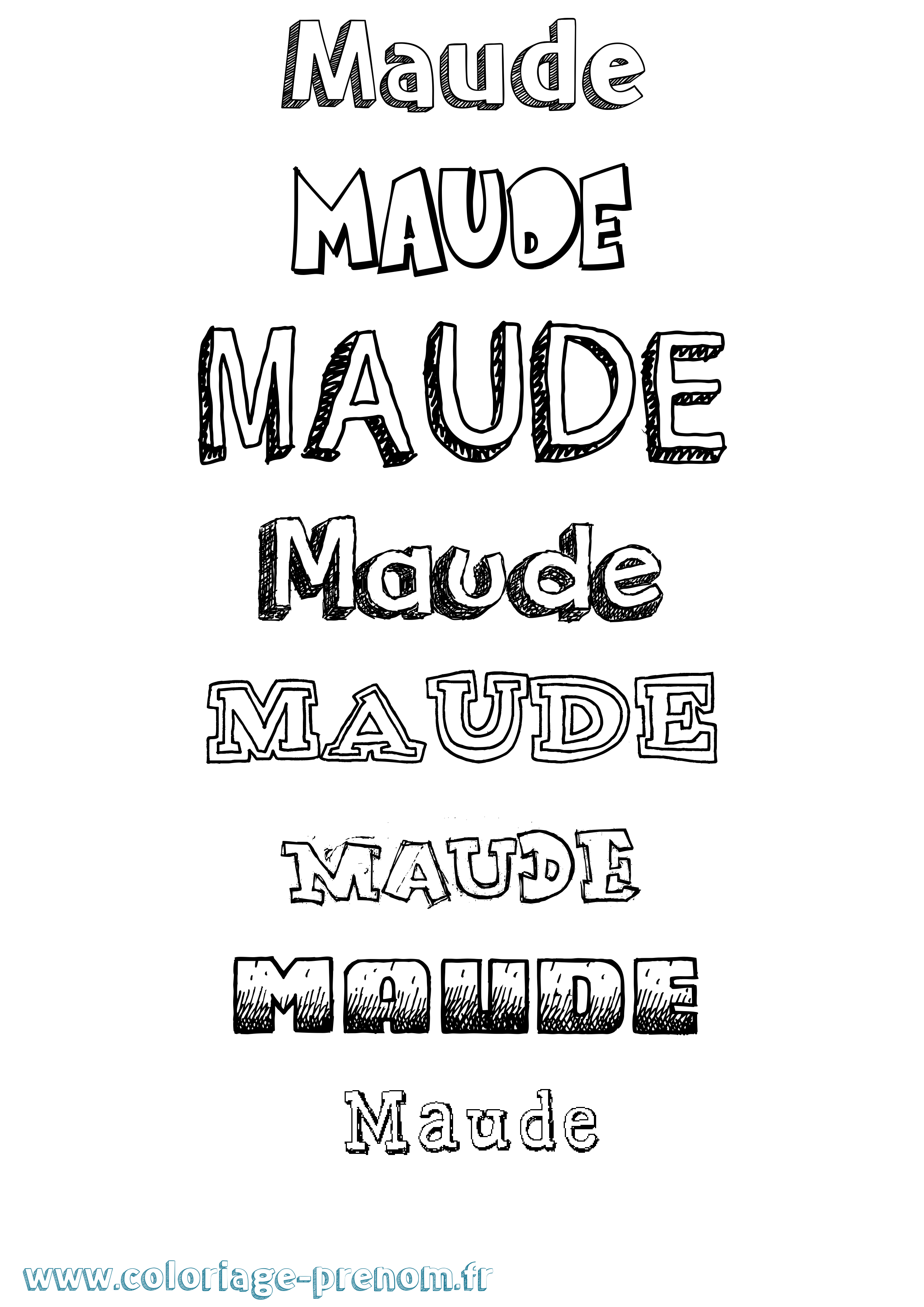 Coloriage prénom Maude Dessiné
