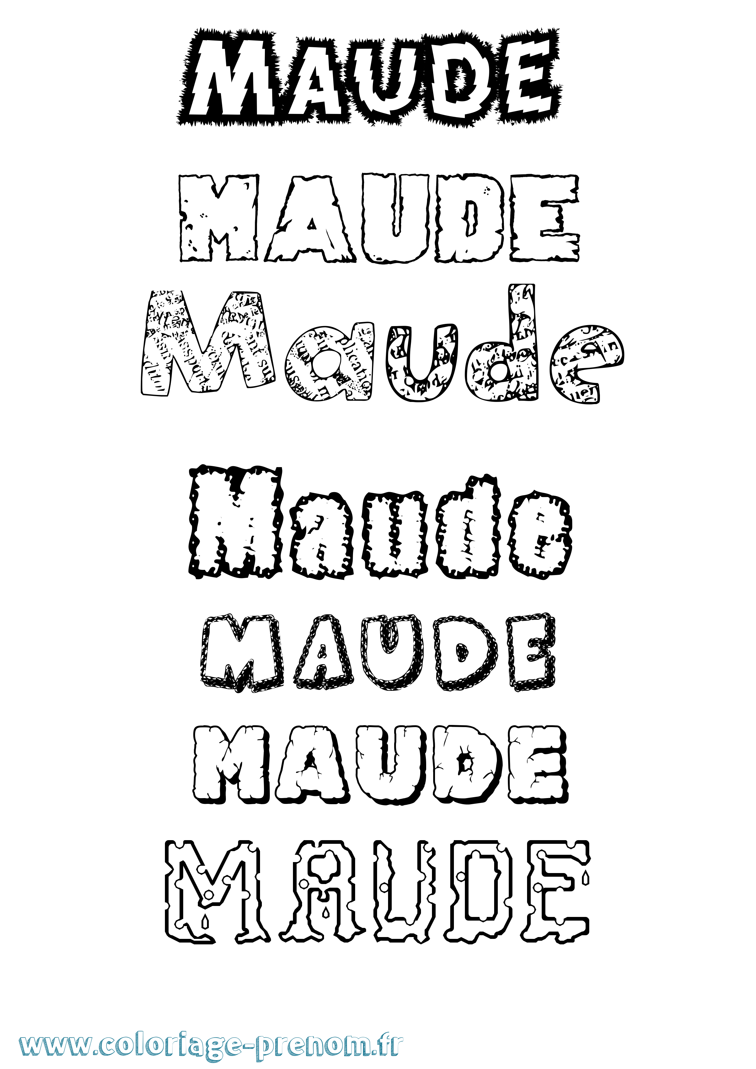 Coloriage Maude Coloriage prénom Maude