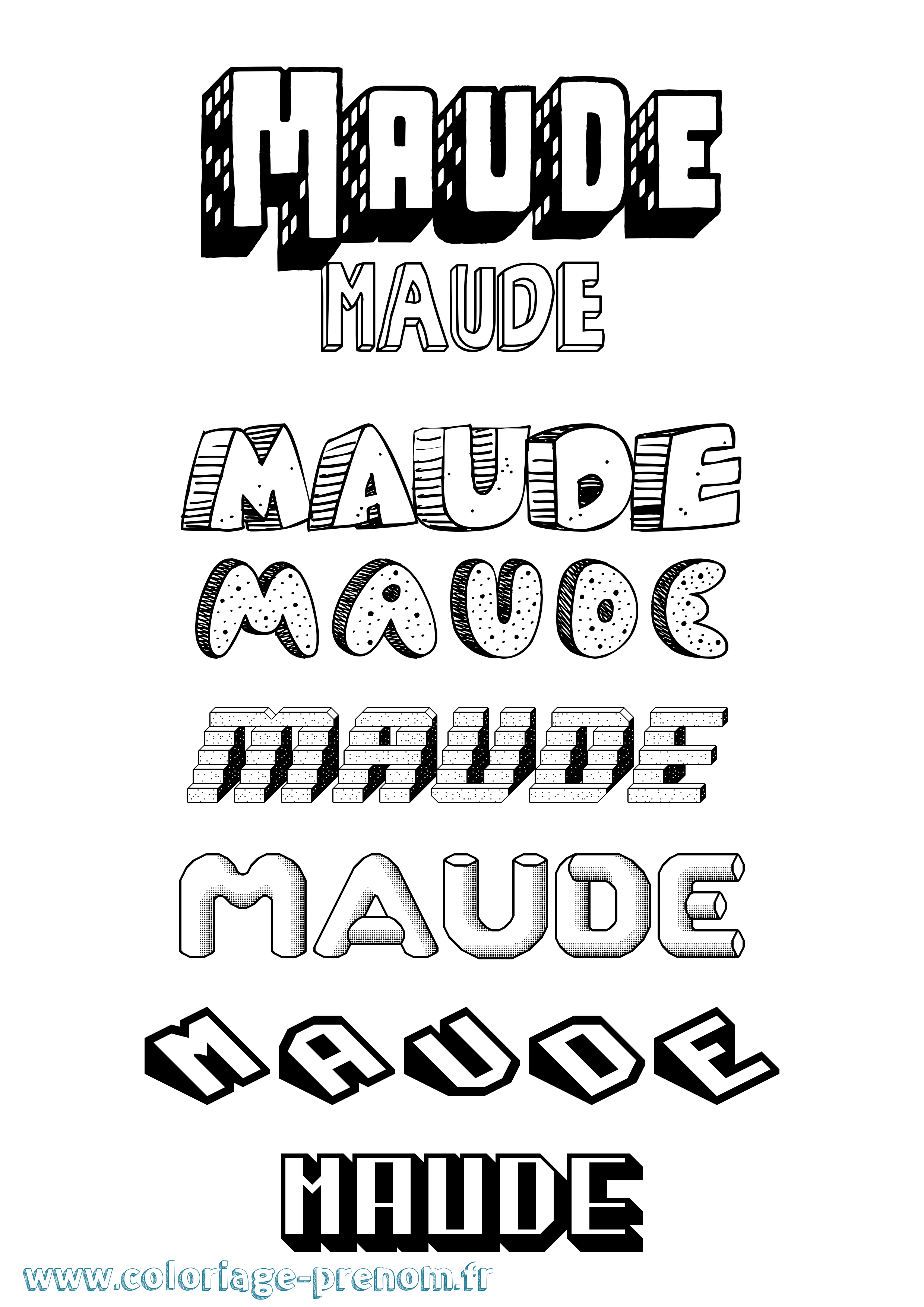 Coloriage Maude Coloriage prénom Maude