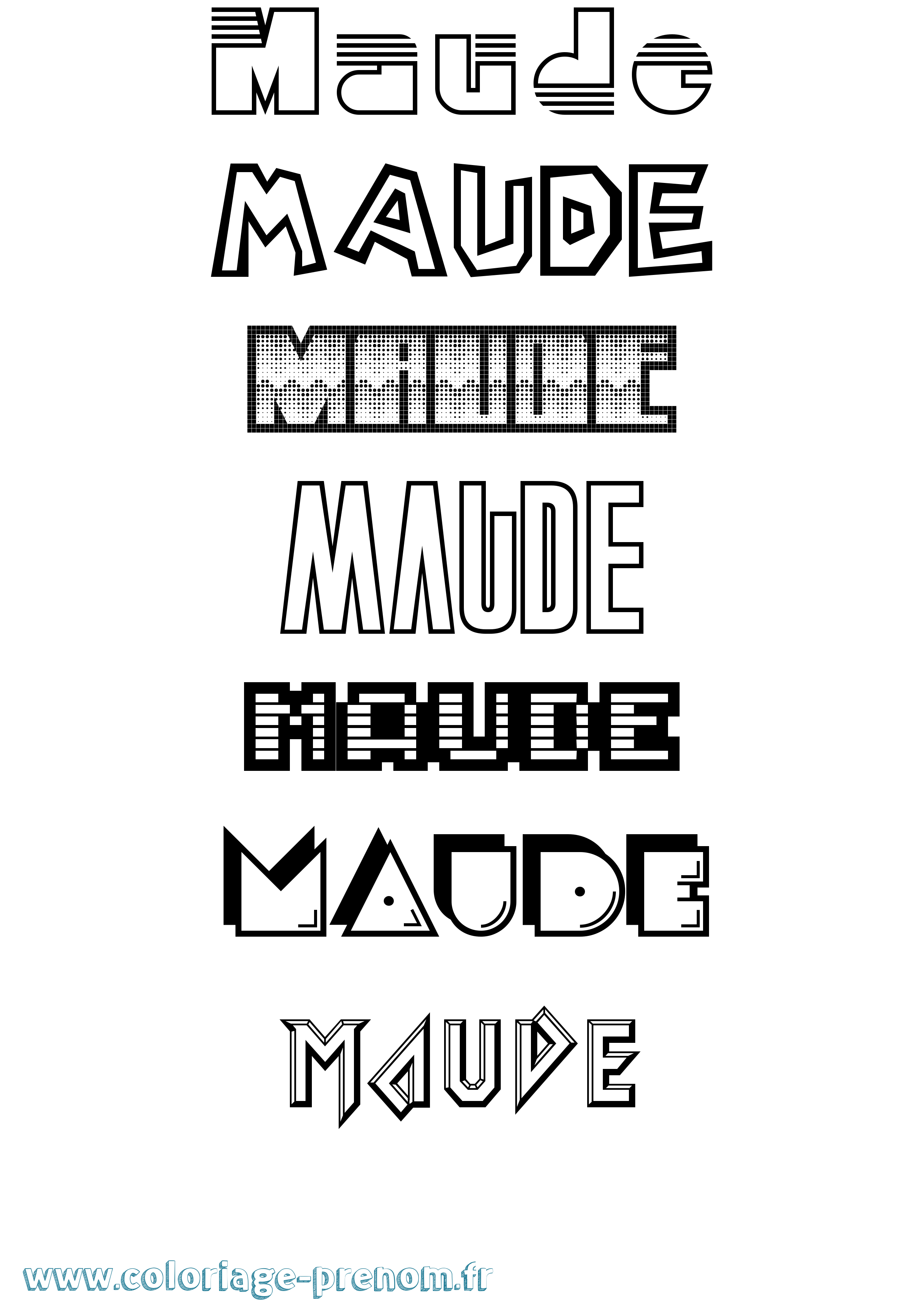 Coloriage prénom Maude