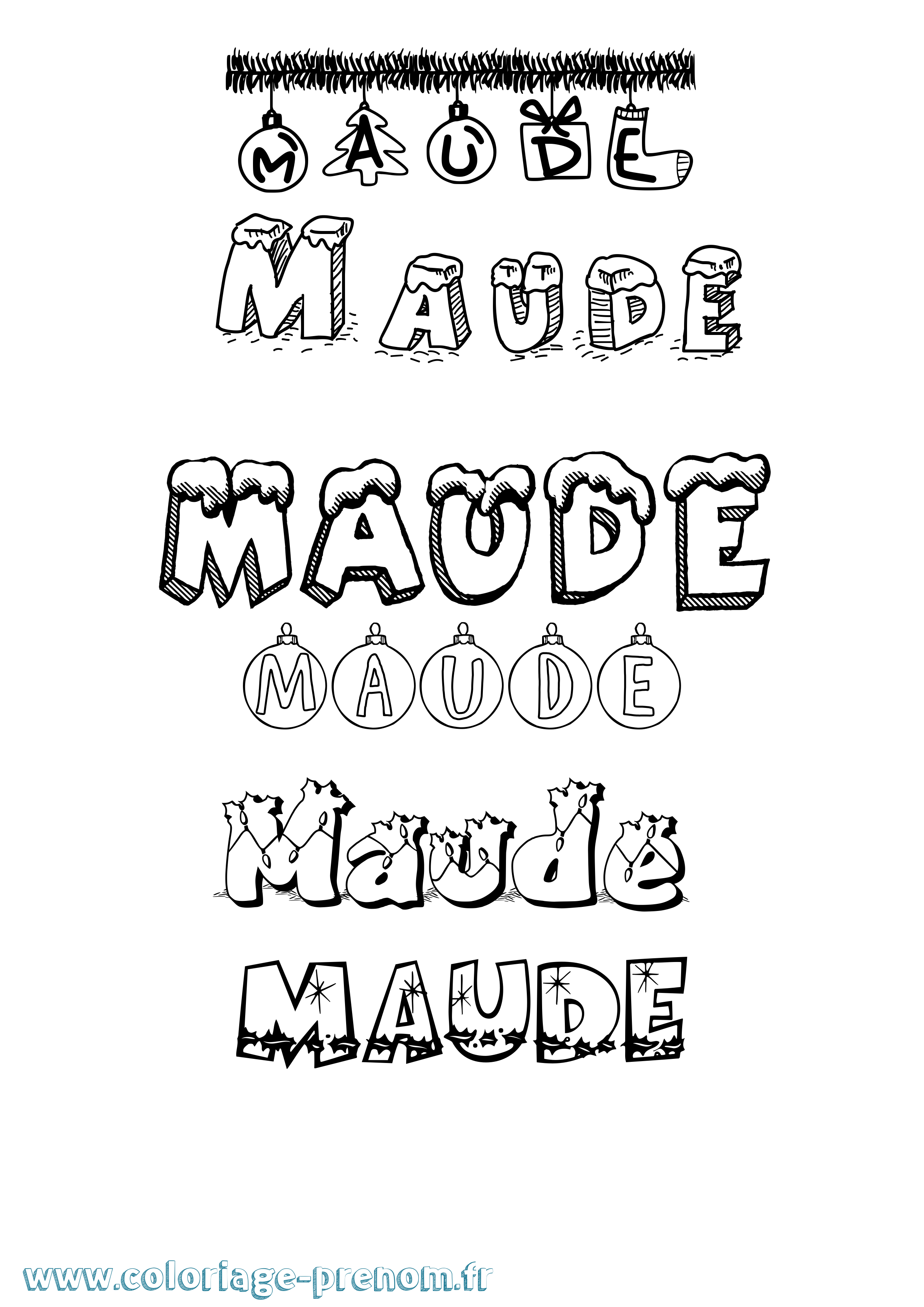 Coloriage Maude Coloriage prénom Maude
