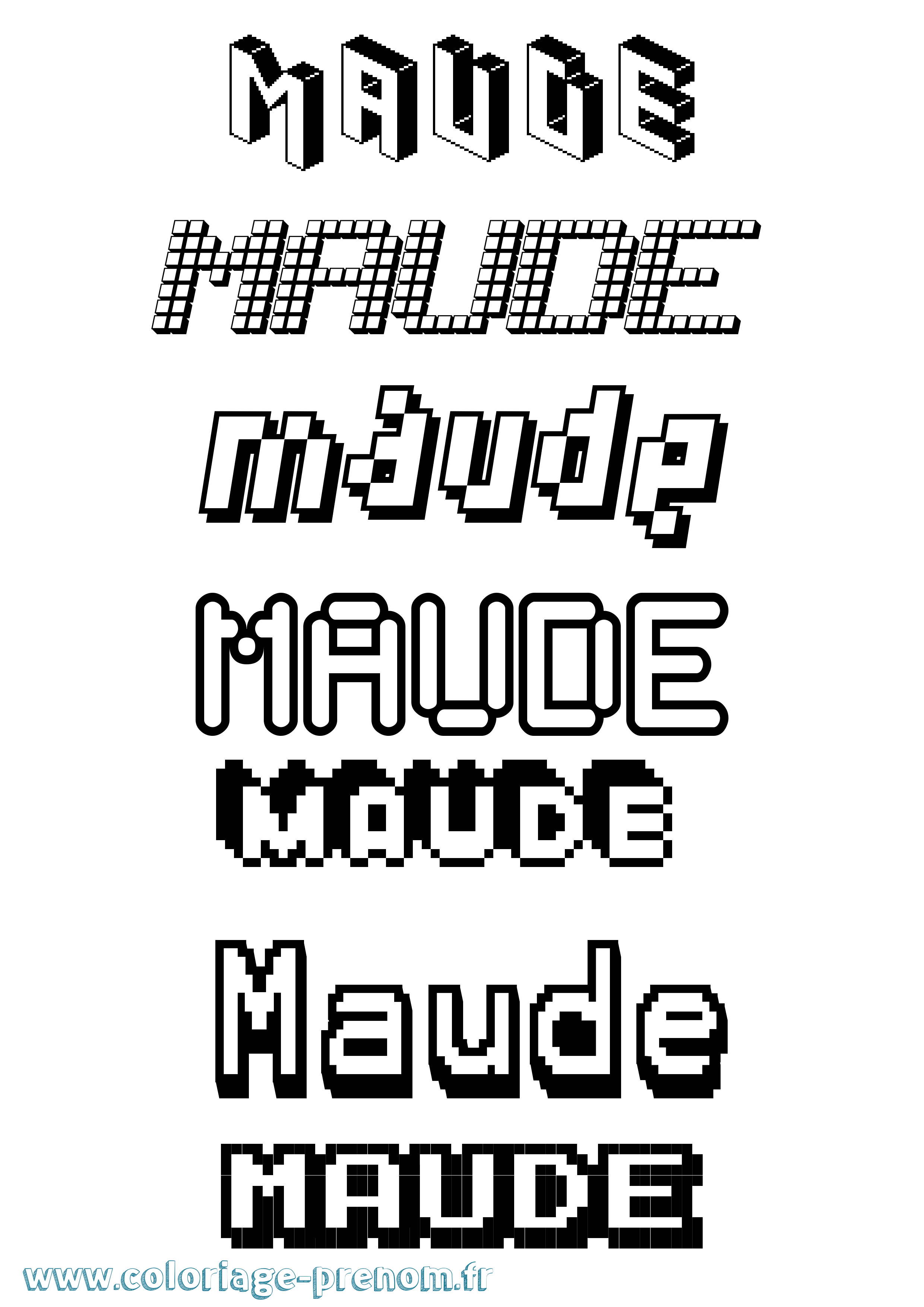 Coloriage Maude Coloriage prénom Maude