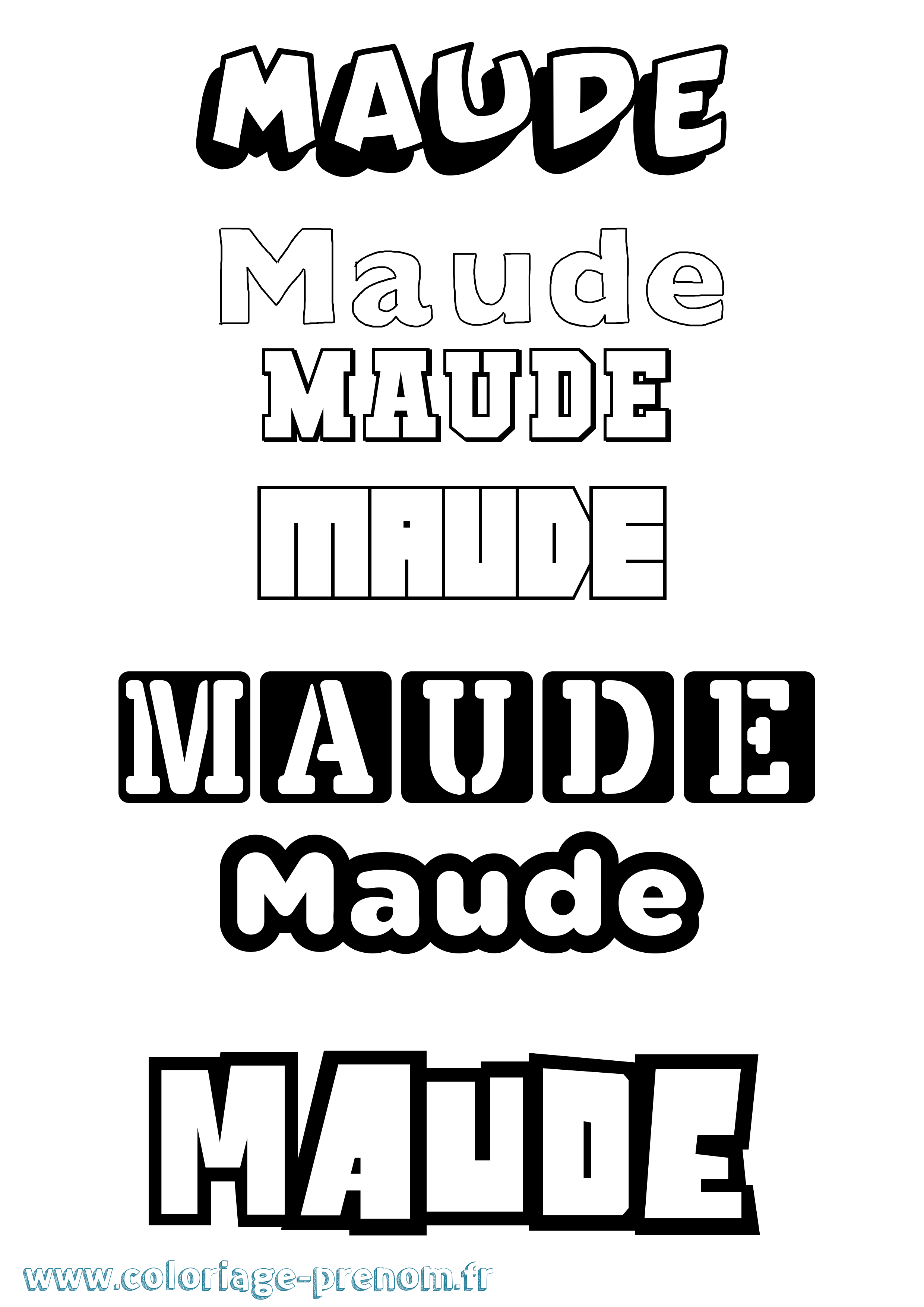 Coloriage prénom Maude Simple
