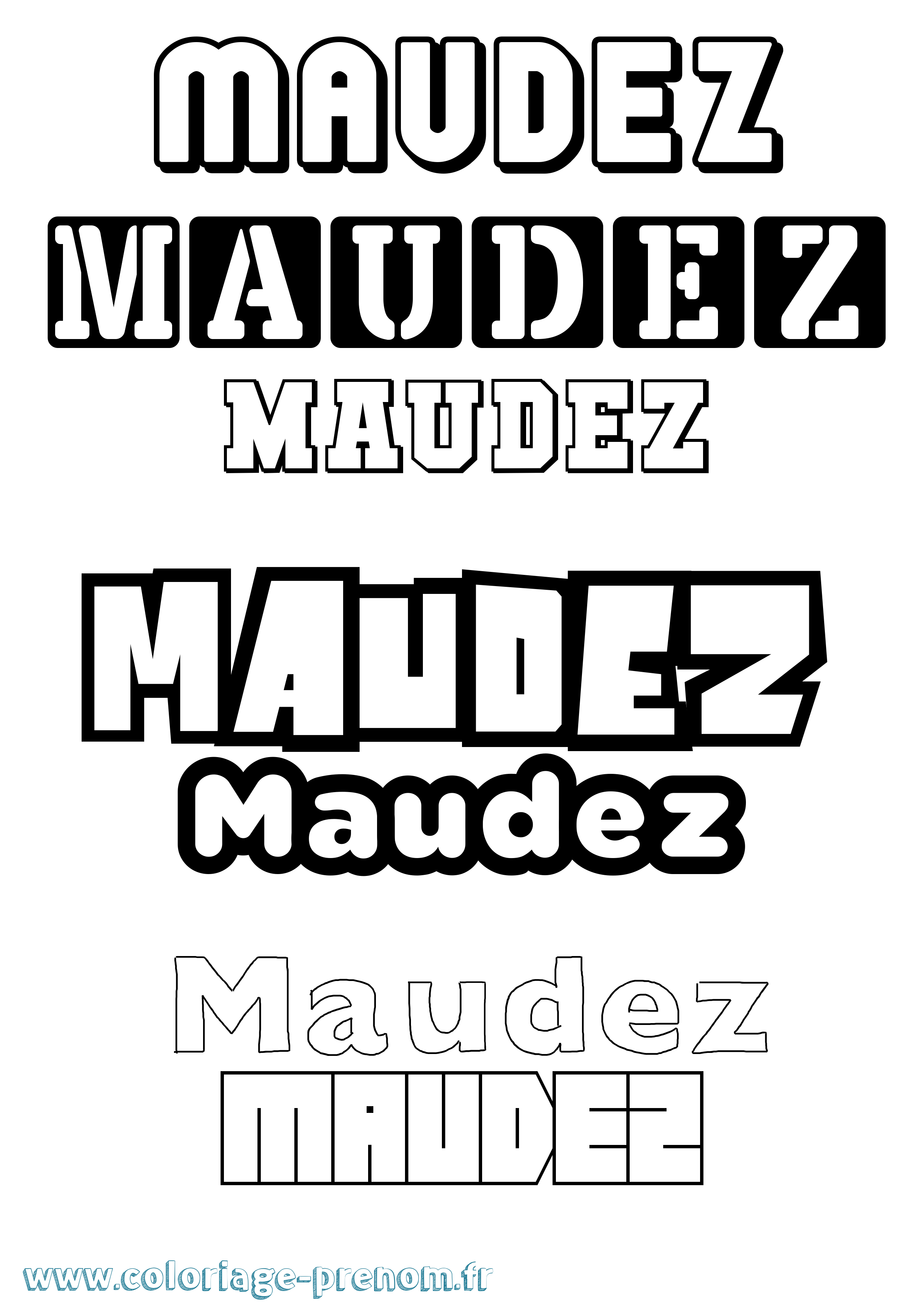 Coloriage prénom Maudez Simple