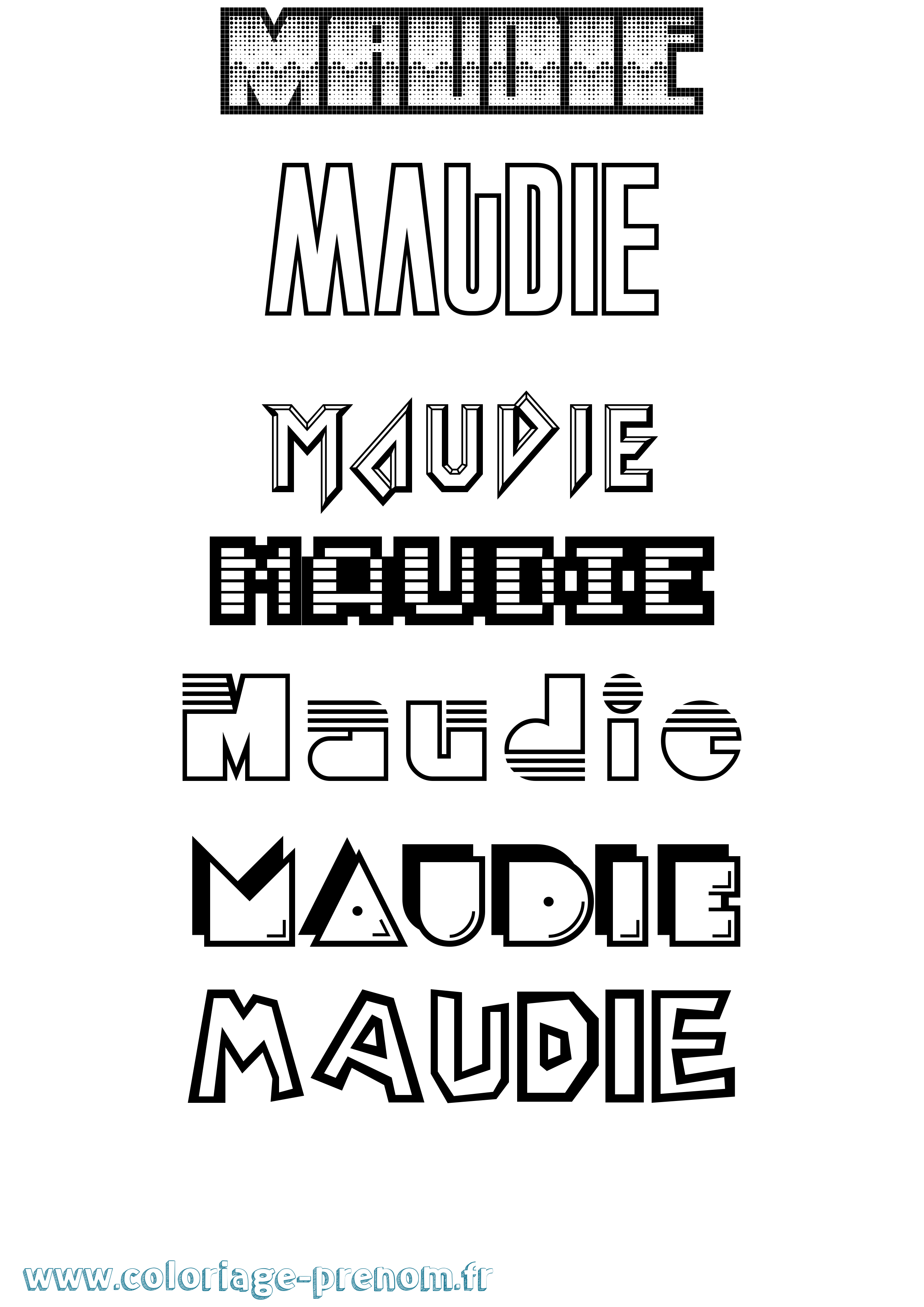 Coloriage prénom Maudie Jeux Vidéos
