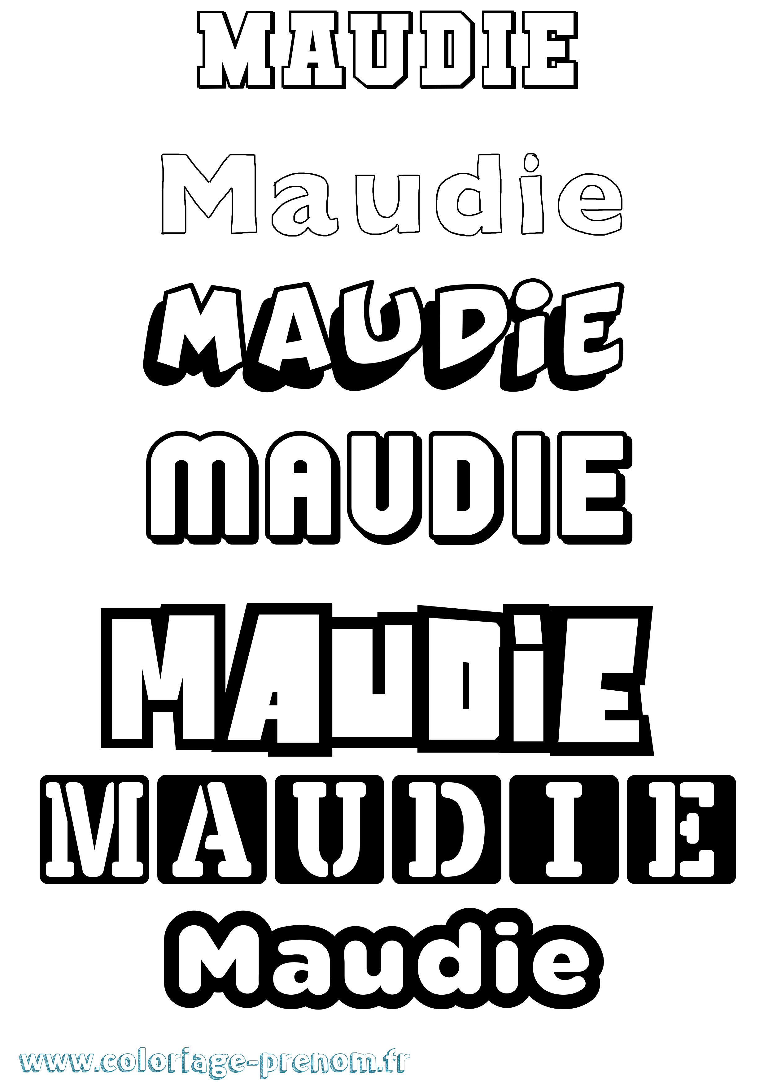 Coloriage prénom Maudie Simple