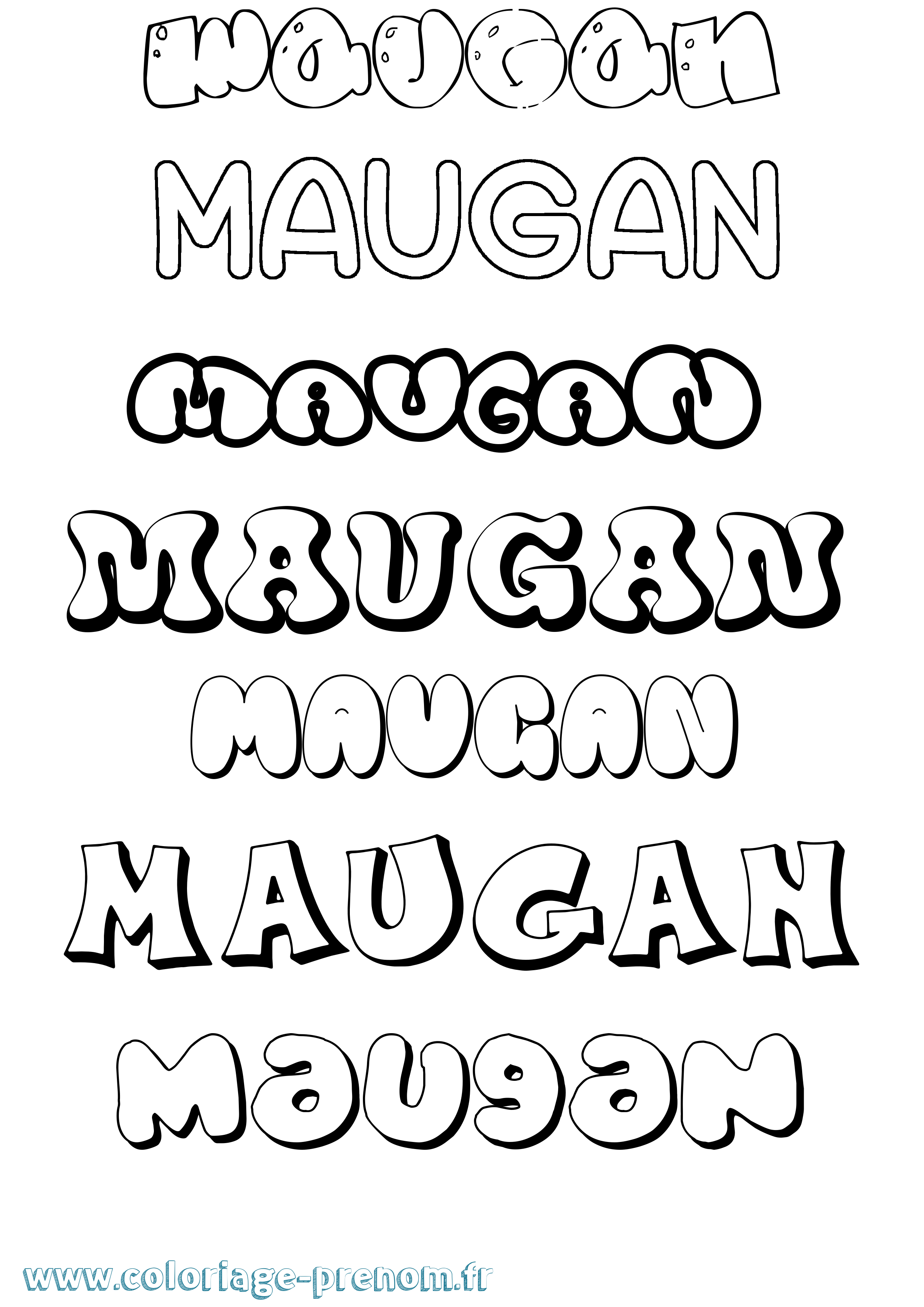 Coloriage prénom Maugan Bubble