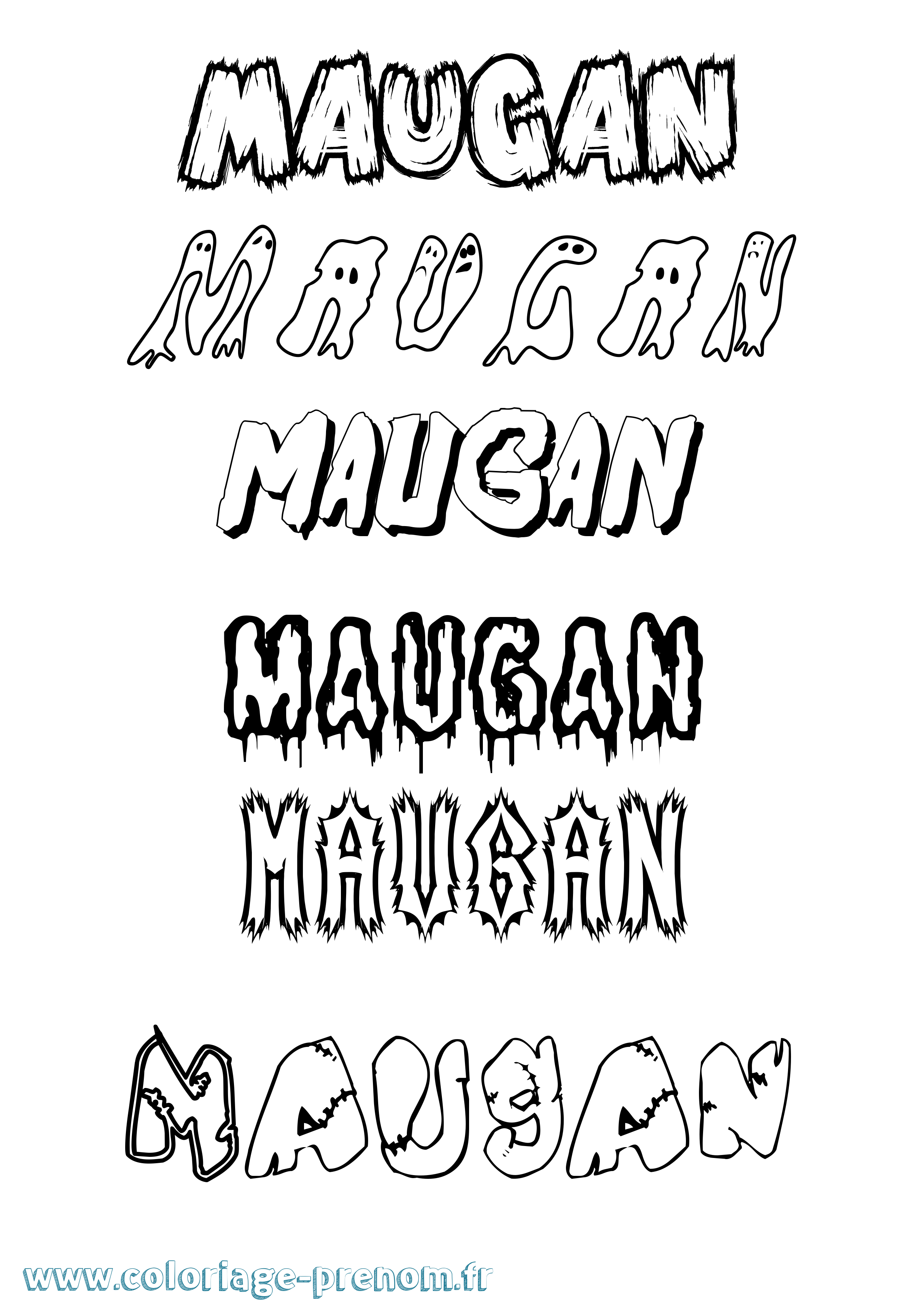 Coloriage prénom Maugan Frisson