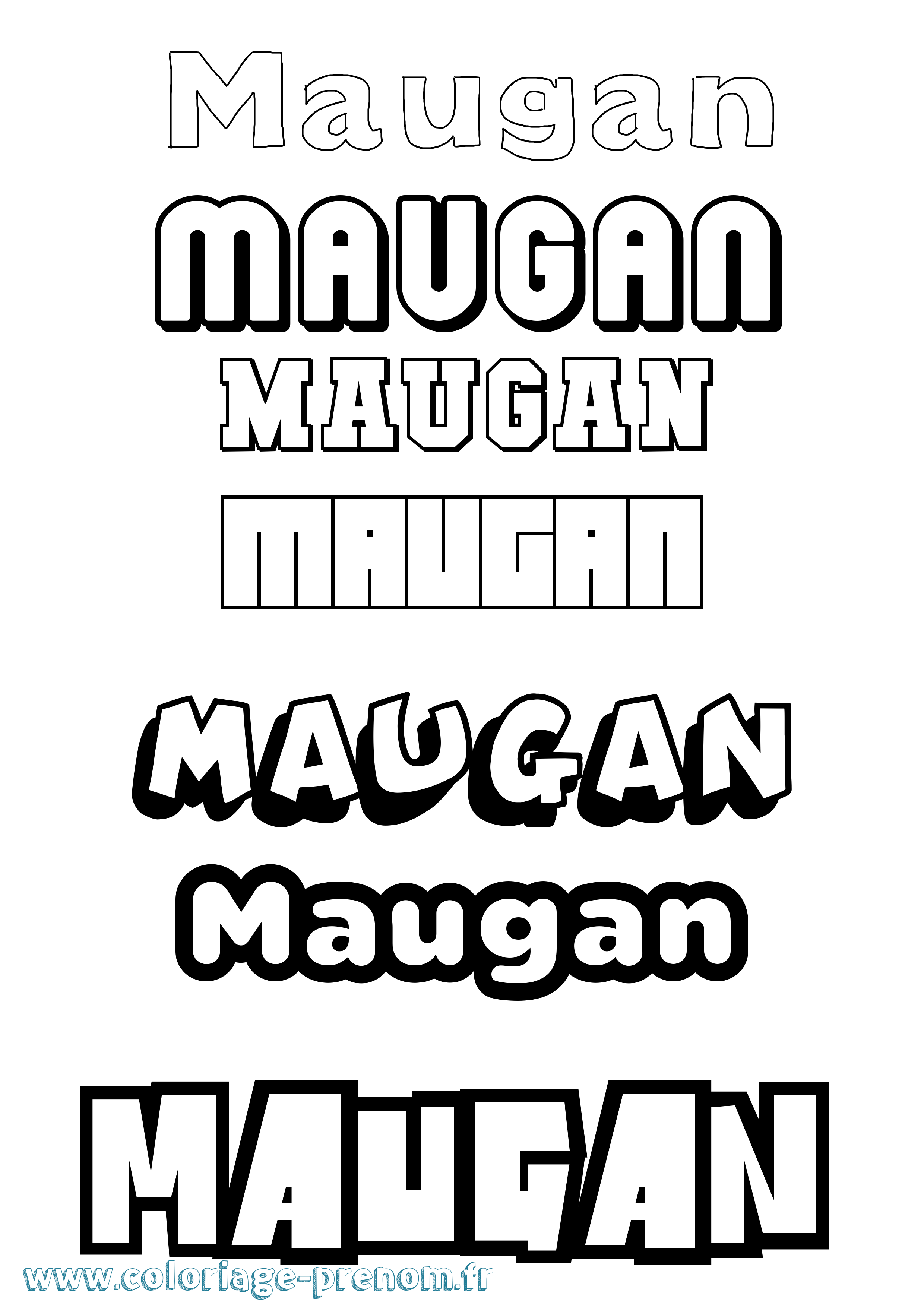 Coloriage prénom Maugan Simple