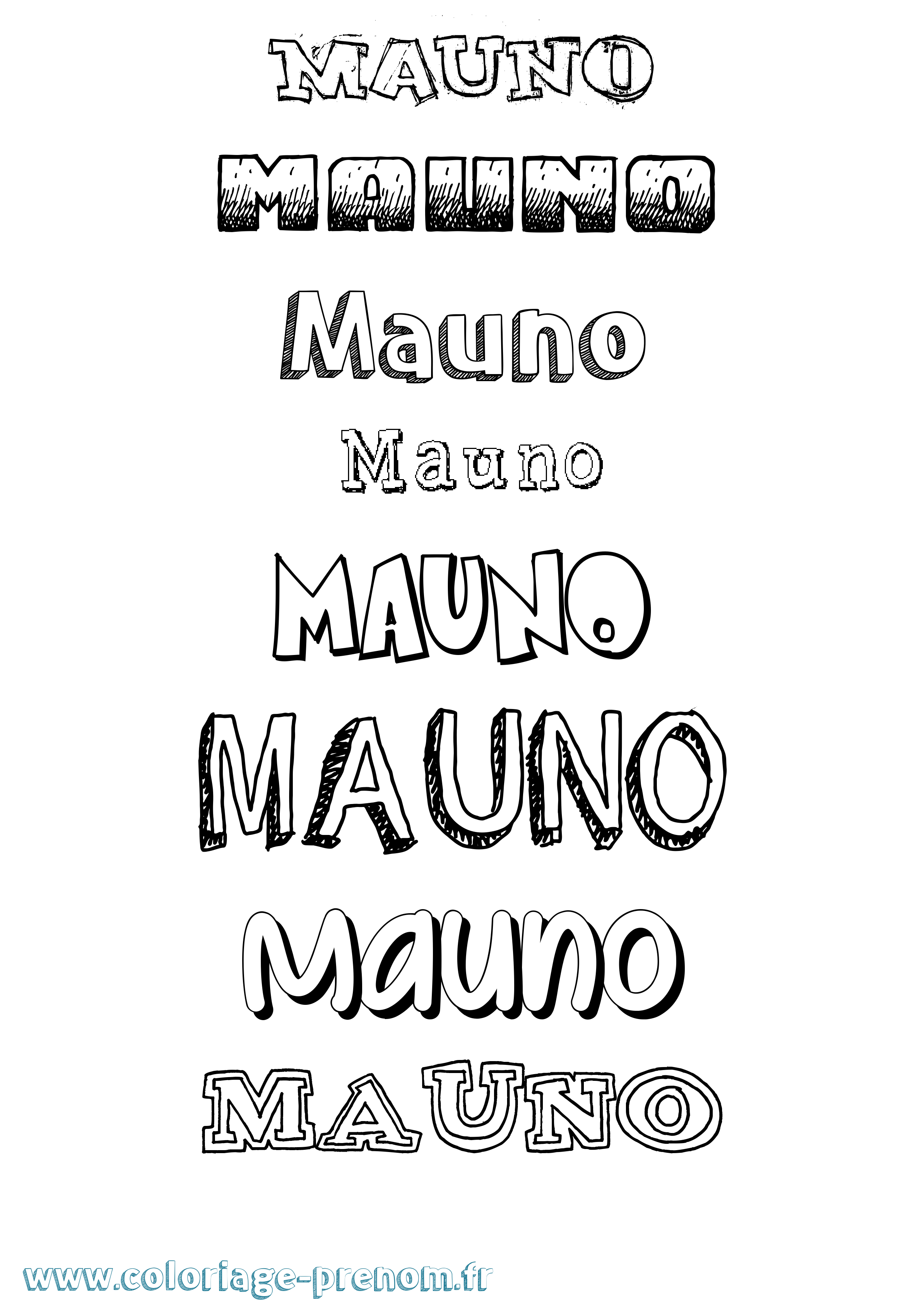 Coloriage prénom Mauno Dessiné