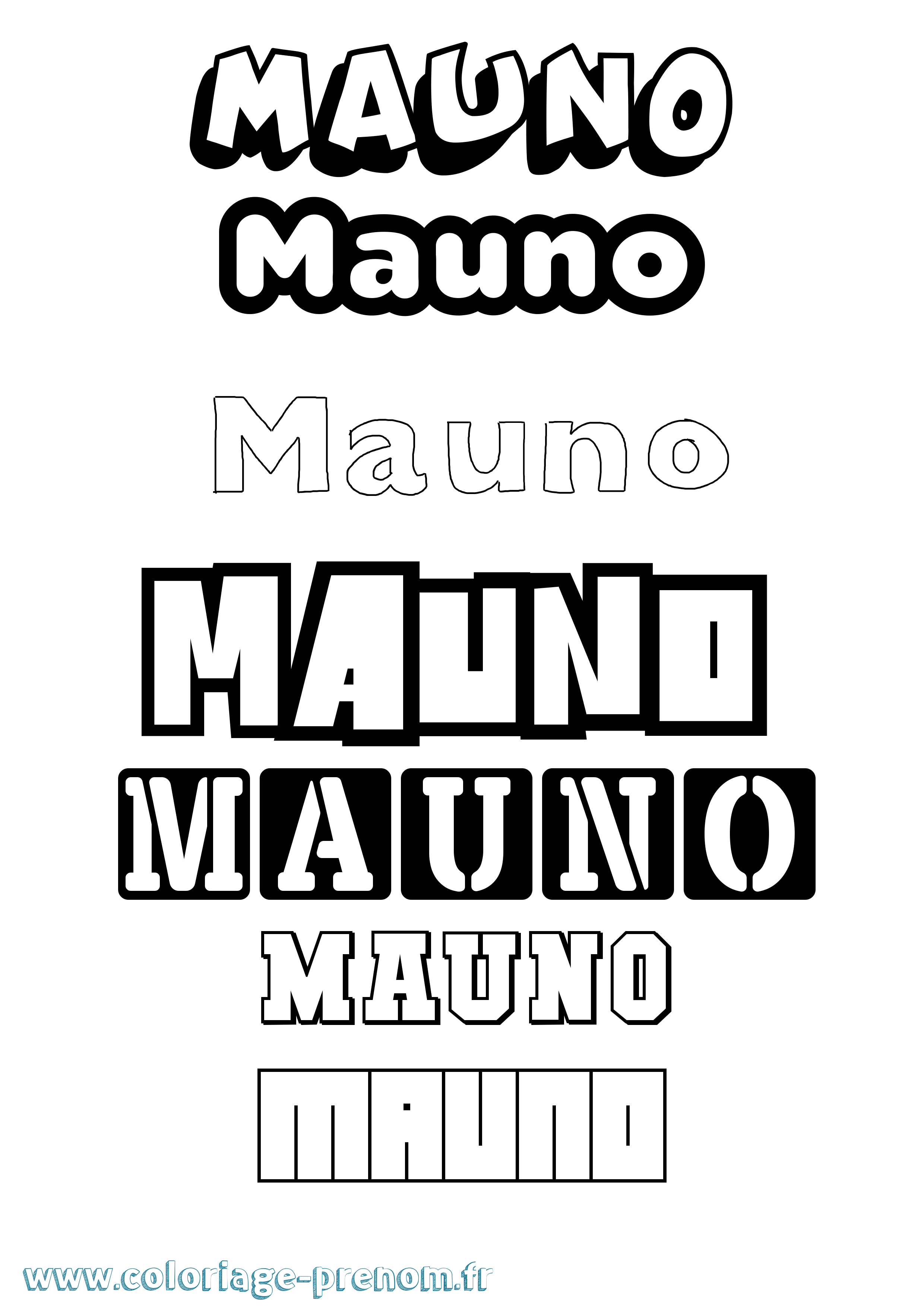 Coloriage prénom Mauno Simple