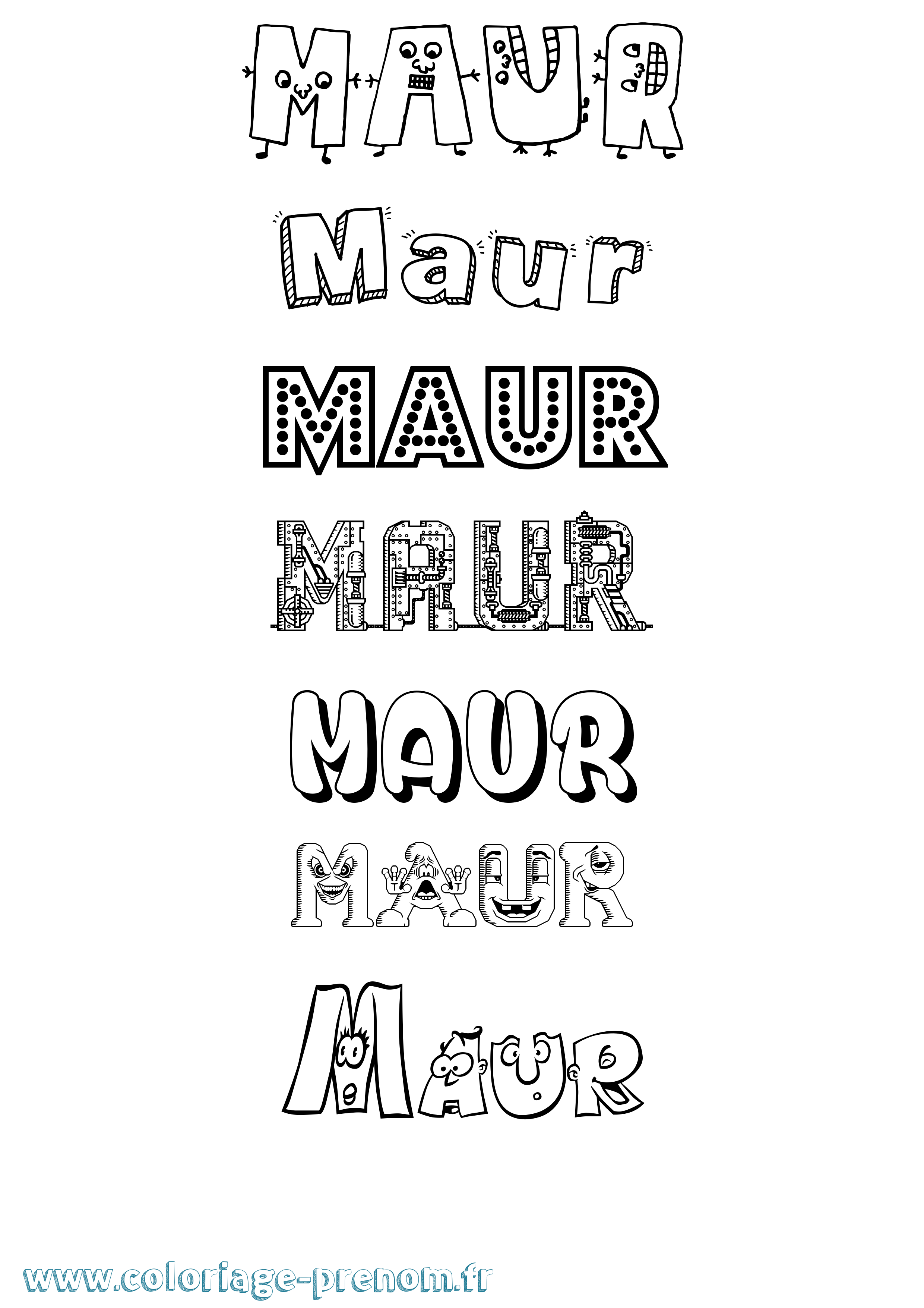 Coloriage prénom Maur Fun