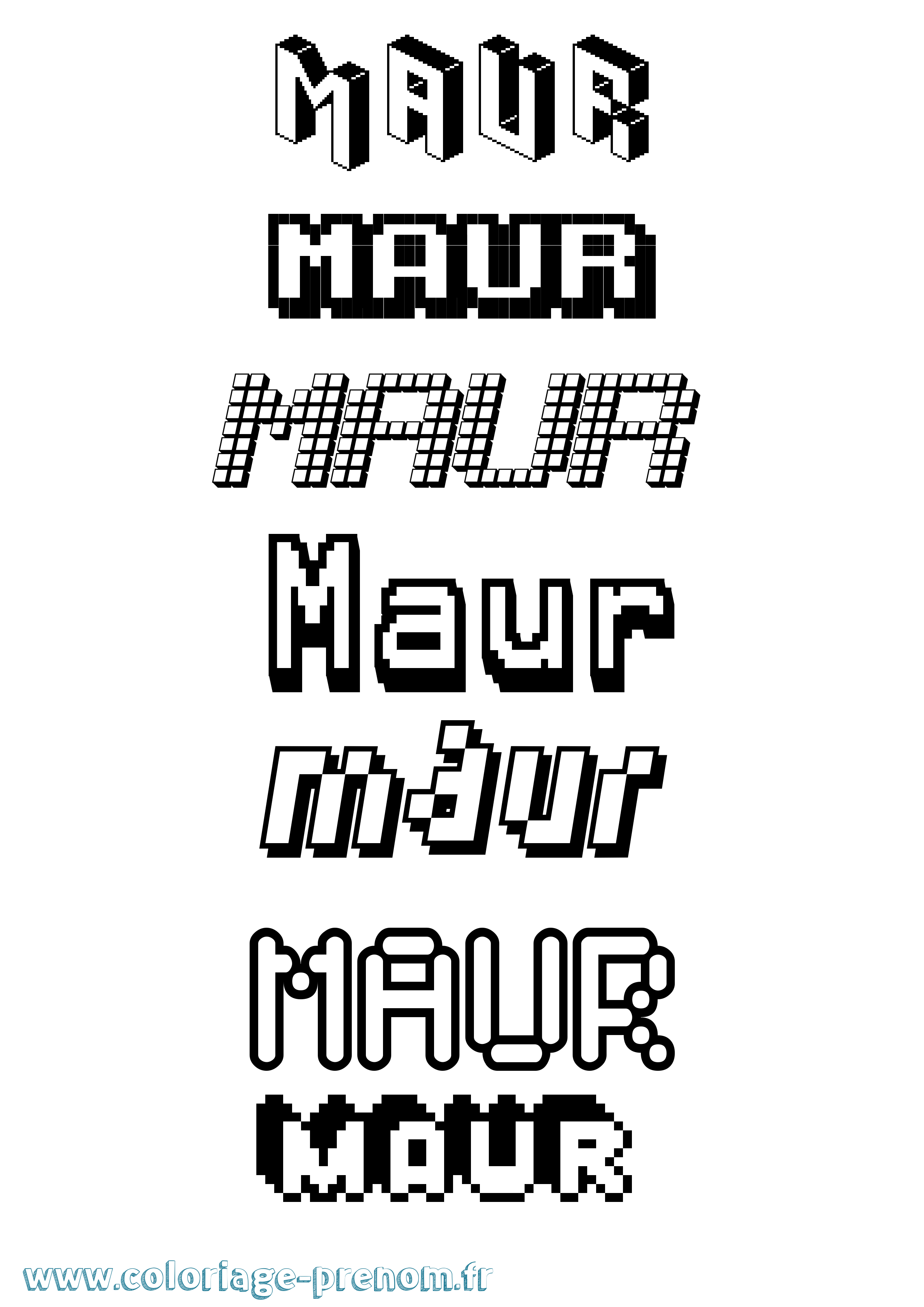 Coloriage prénom Maur Pixel