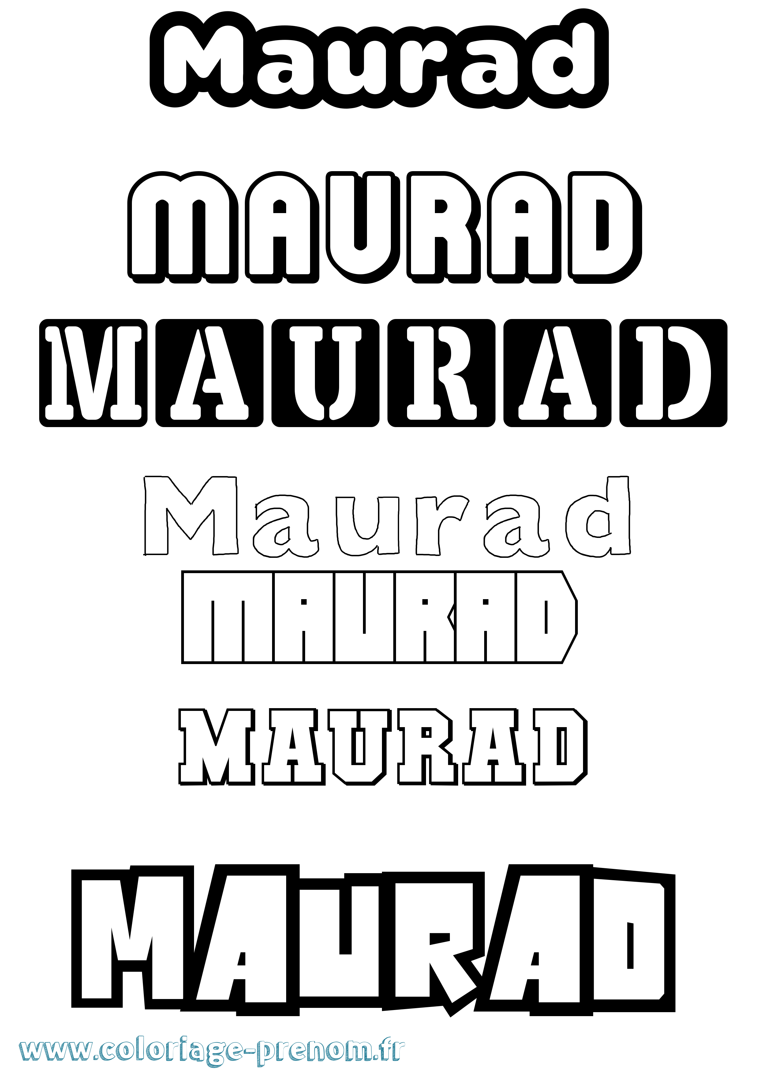 Coloriage prénom Maurad Simple