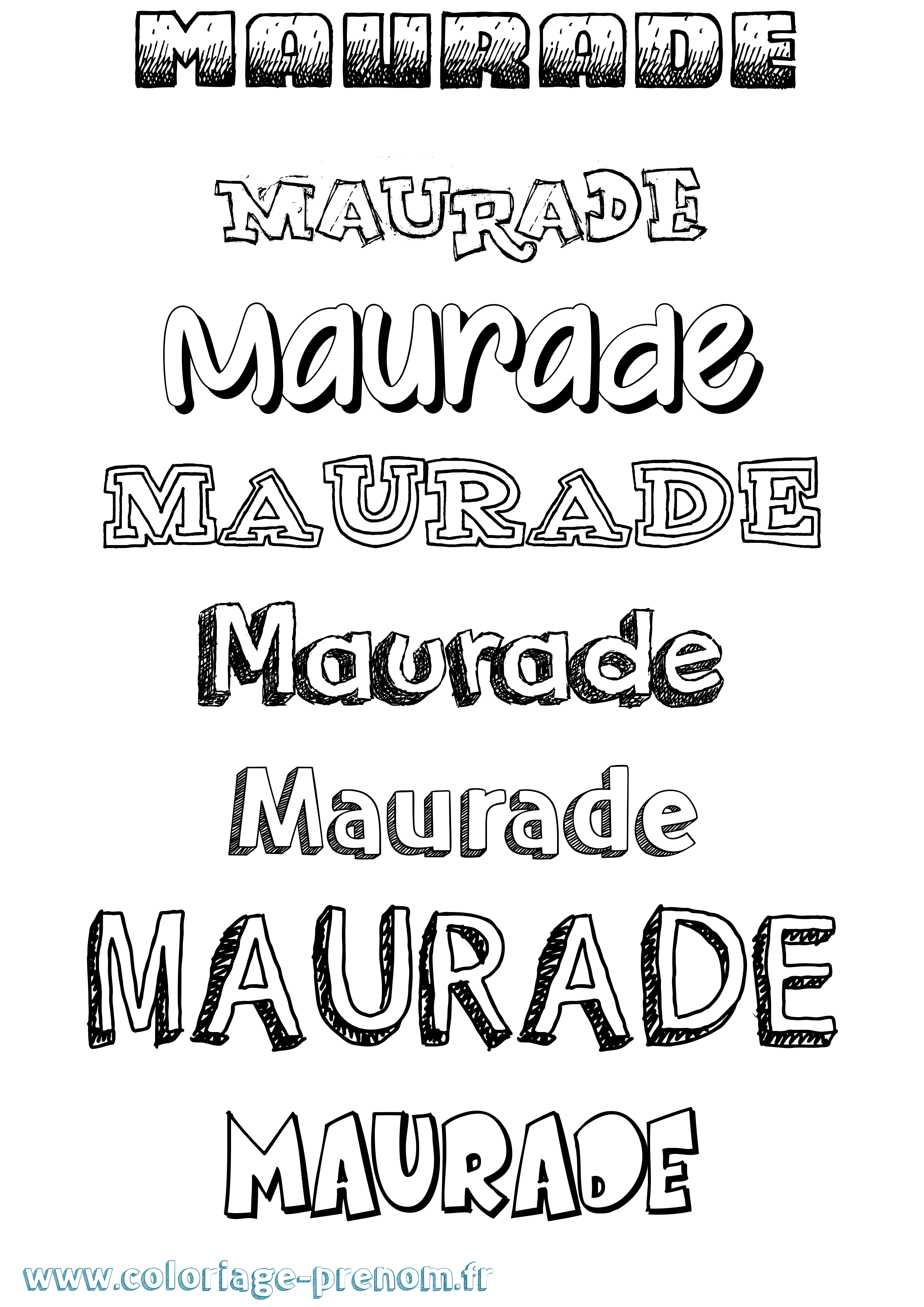 Coloriage prénom Maurade Dessiné