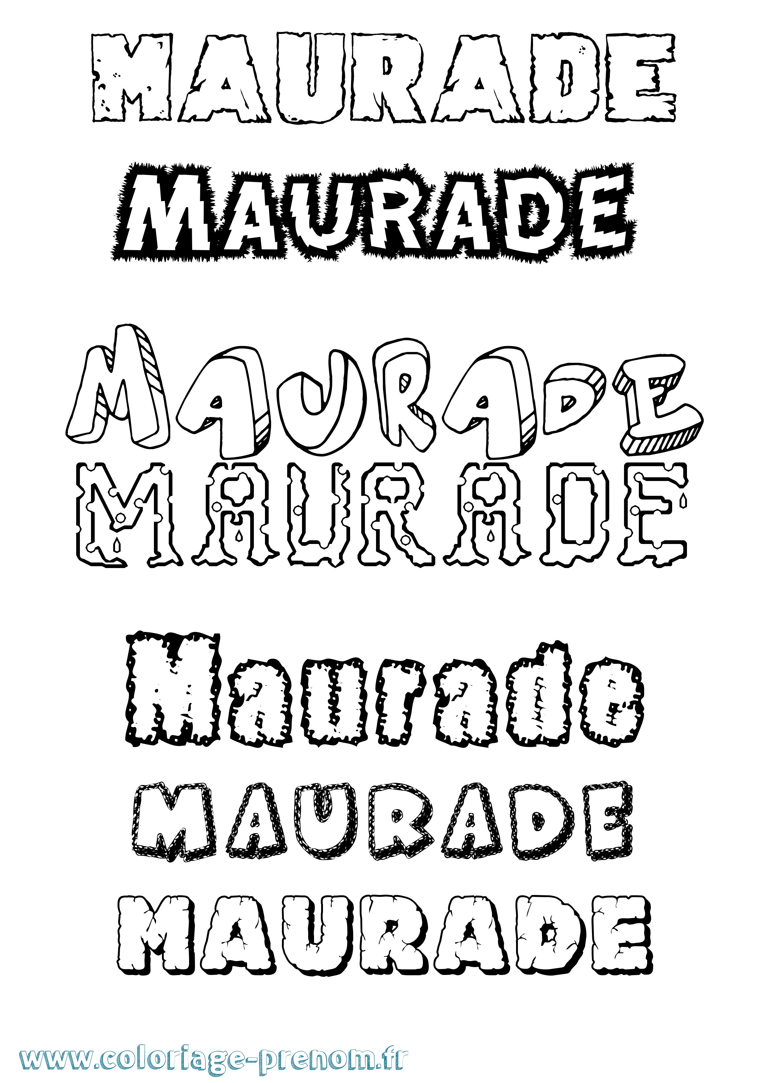 Coloriage prénom Maurade Destructuré