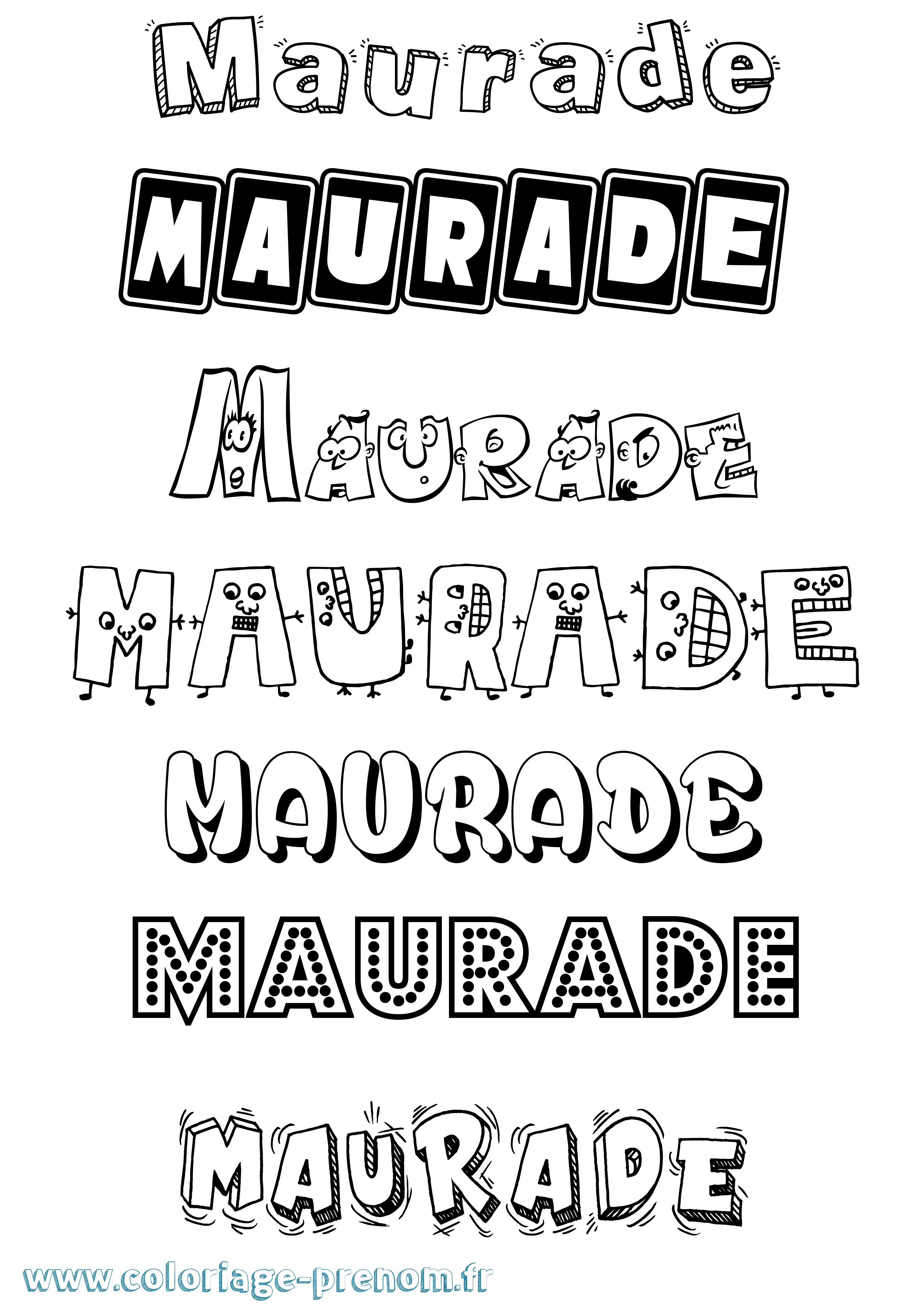 Coloriage prénom Maurade Fun