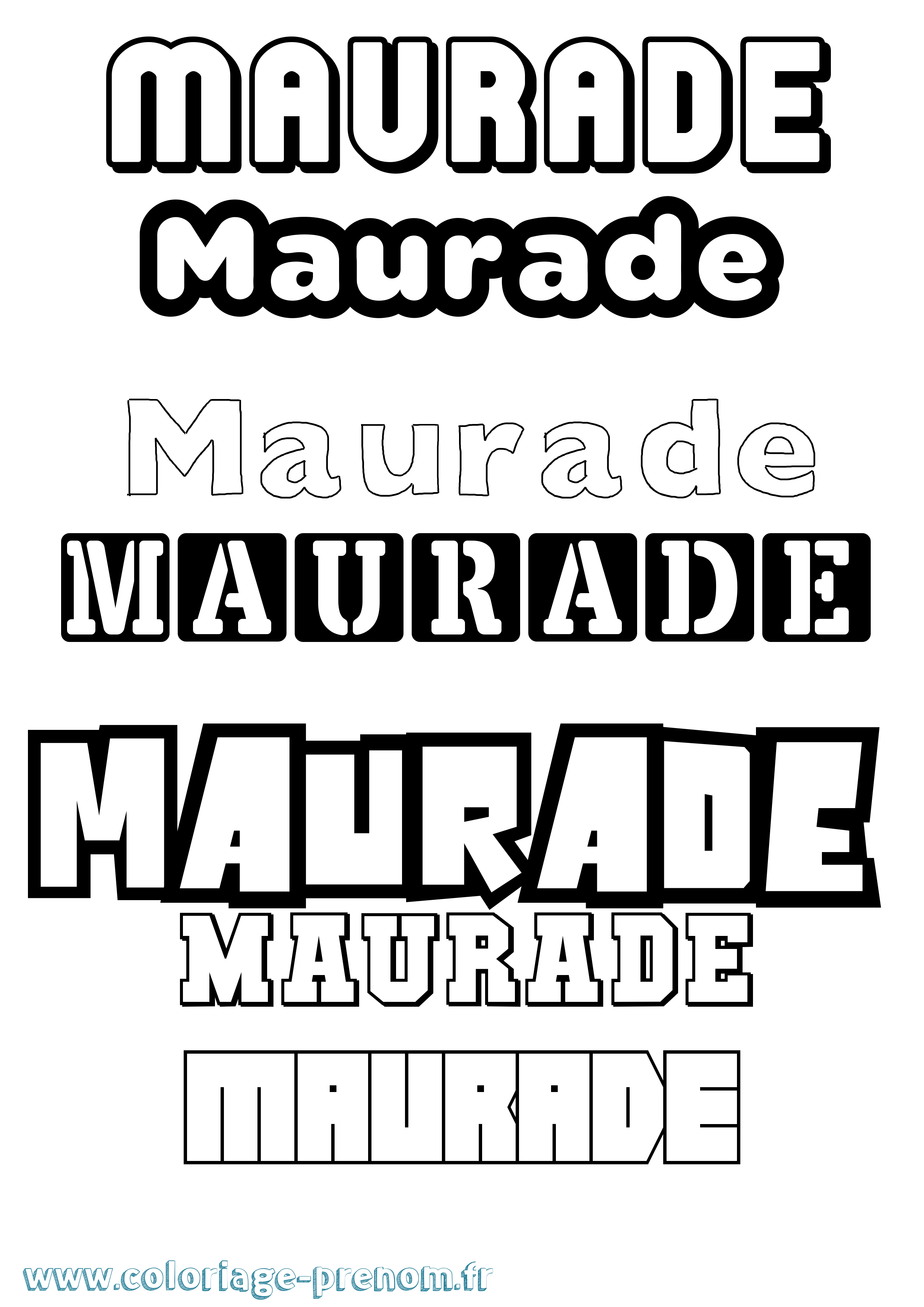 Coloriage prénom Maurade Simple
