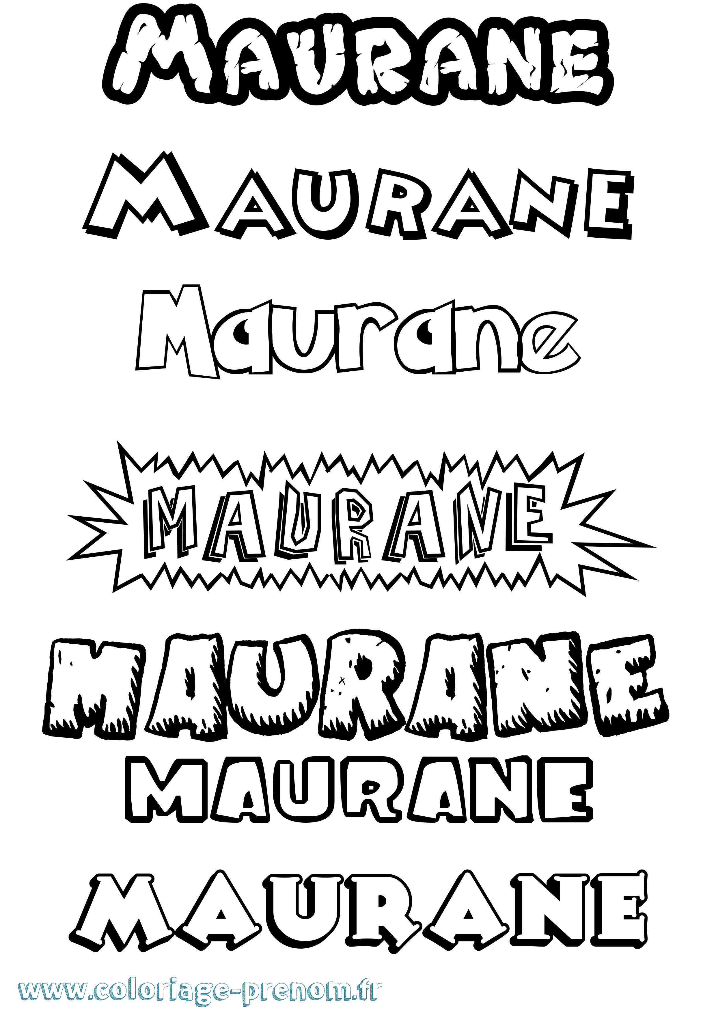 Coloriage prénom Maurane Dessin Animé