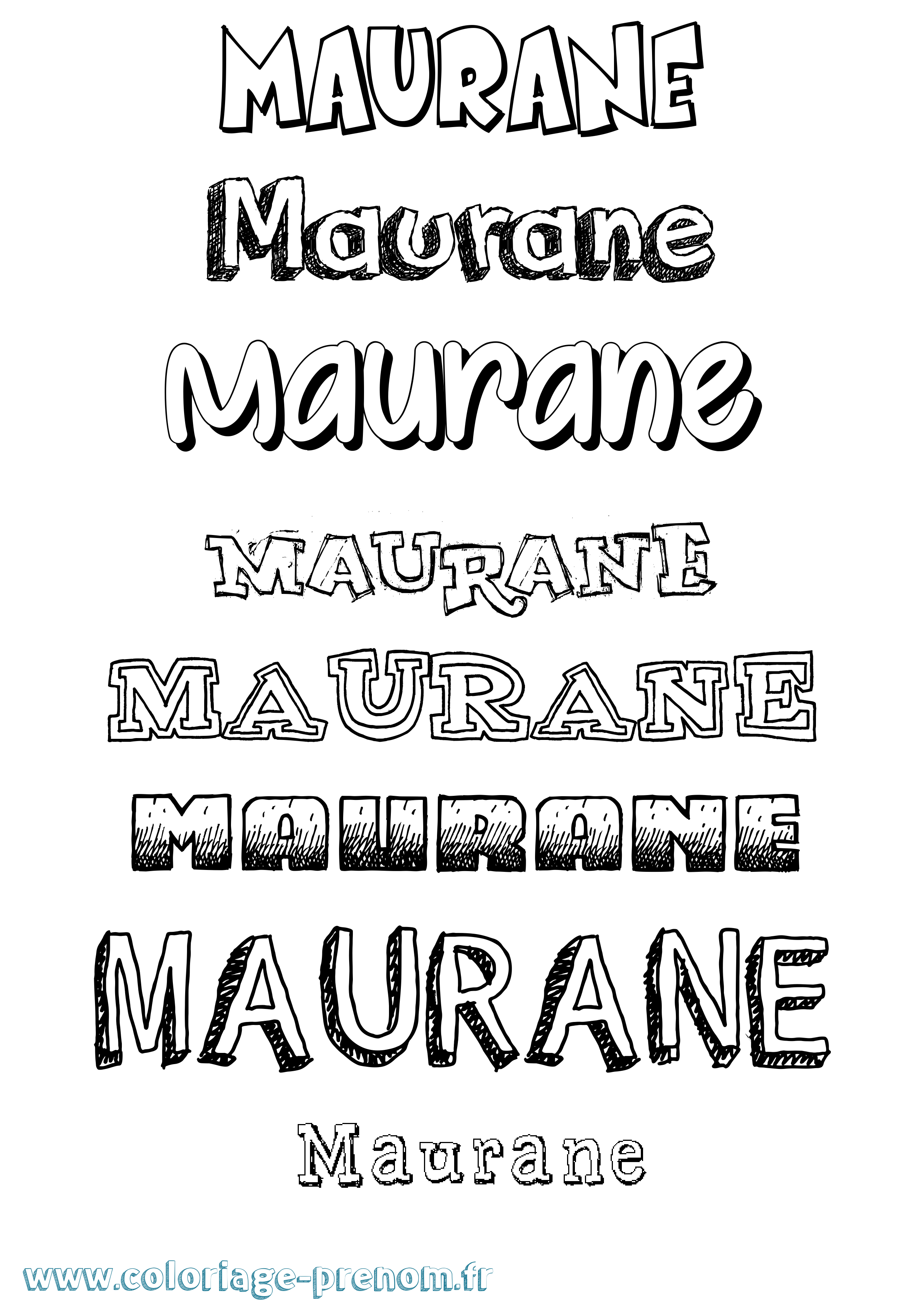 Coloriage prénom Maurane Dessiné