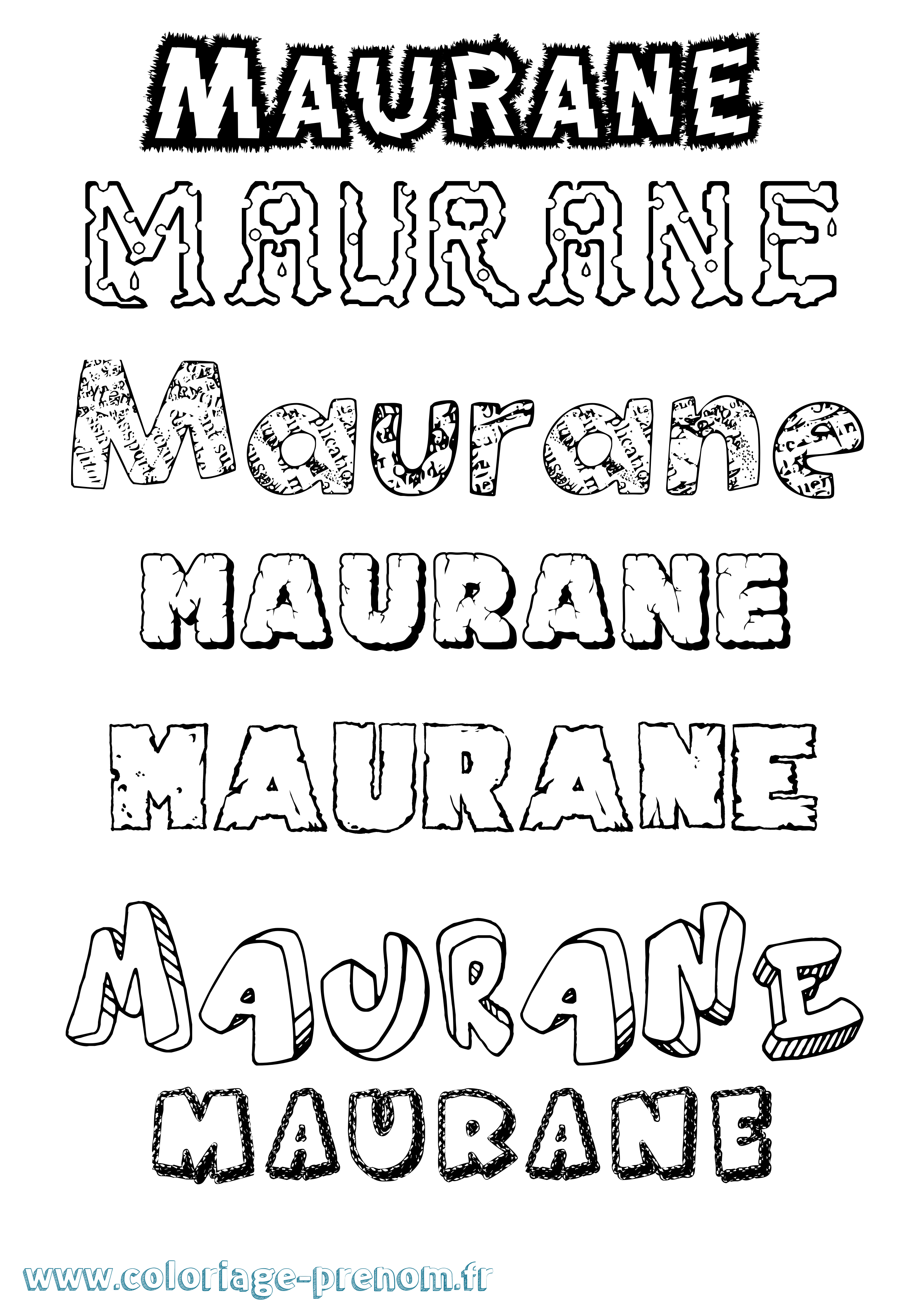 Coloriage prénom Maurane Destructuré