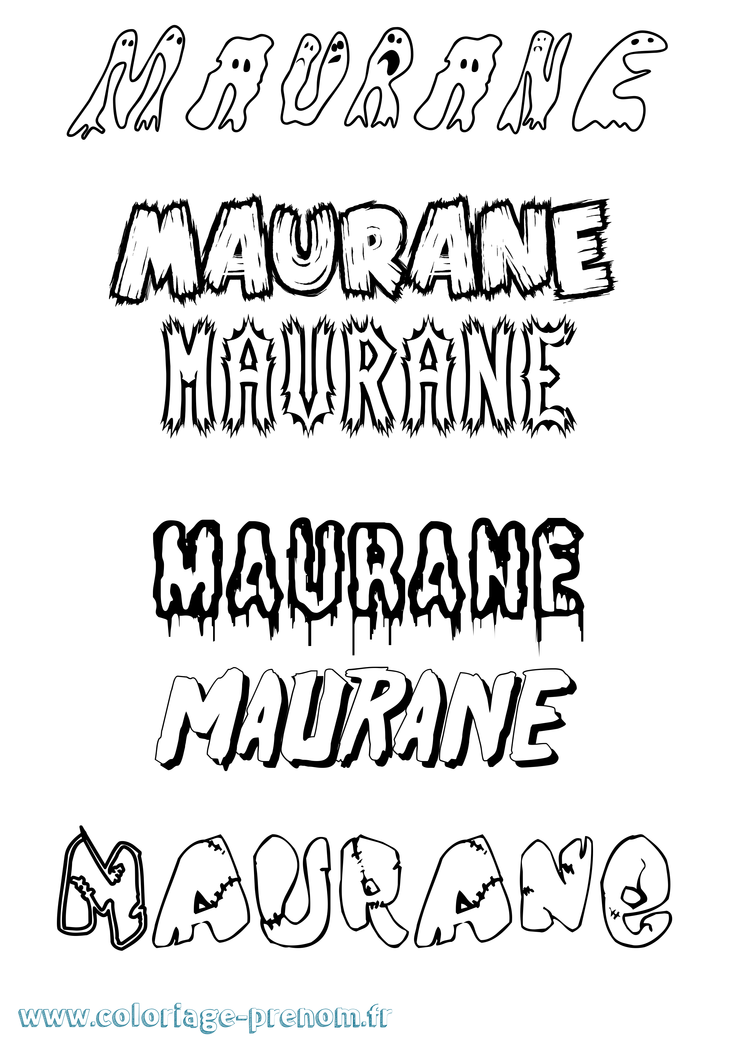 Coloriage prénom Maurane Frisson