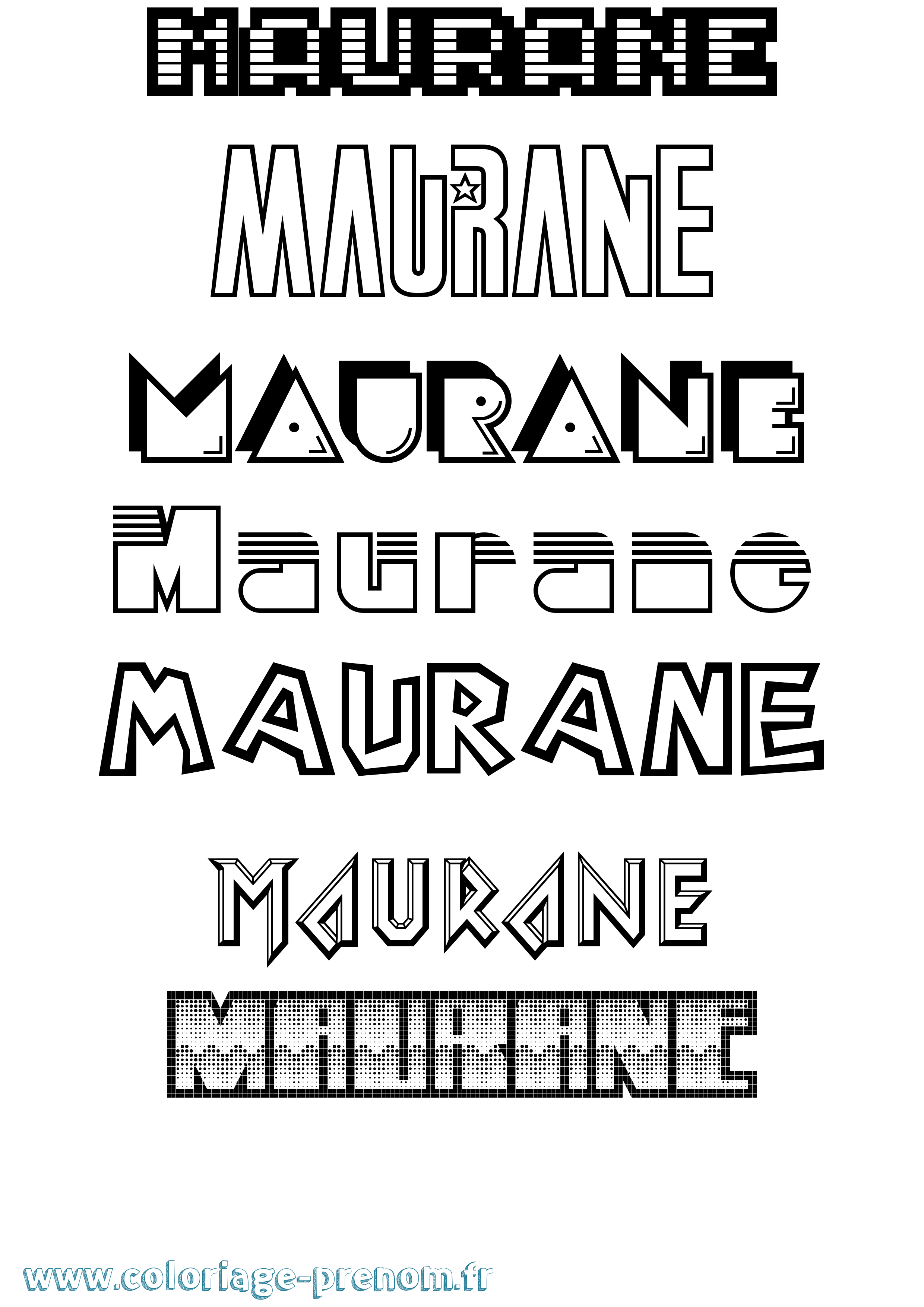 Coloriage prénom Maurane Jeux Vidéos