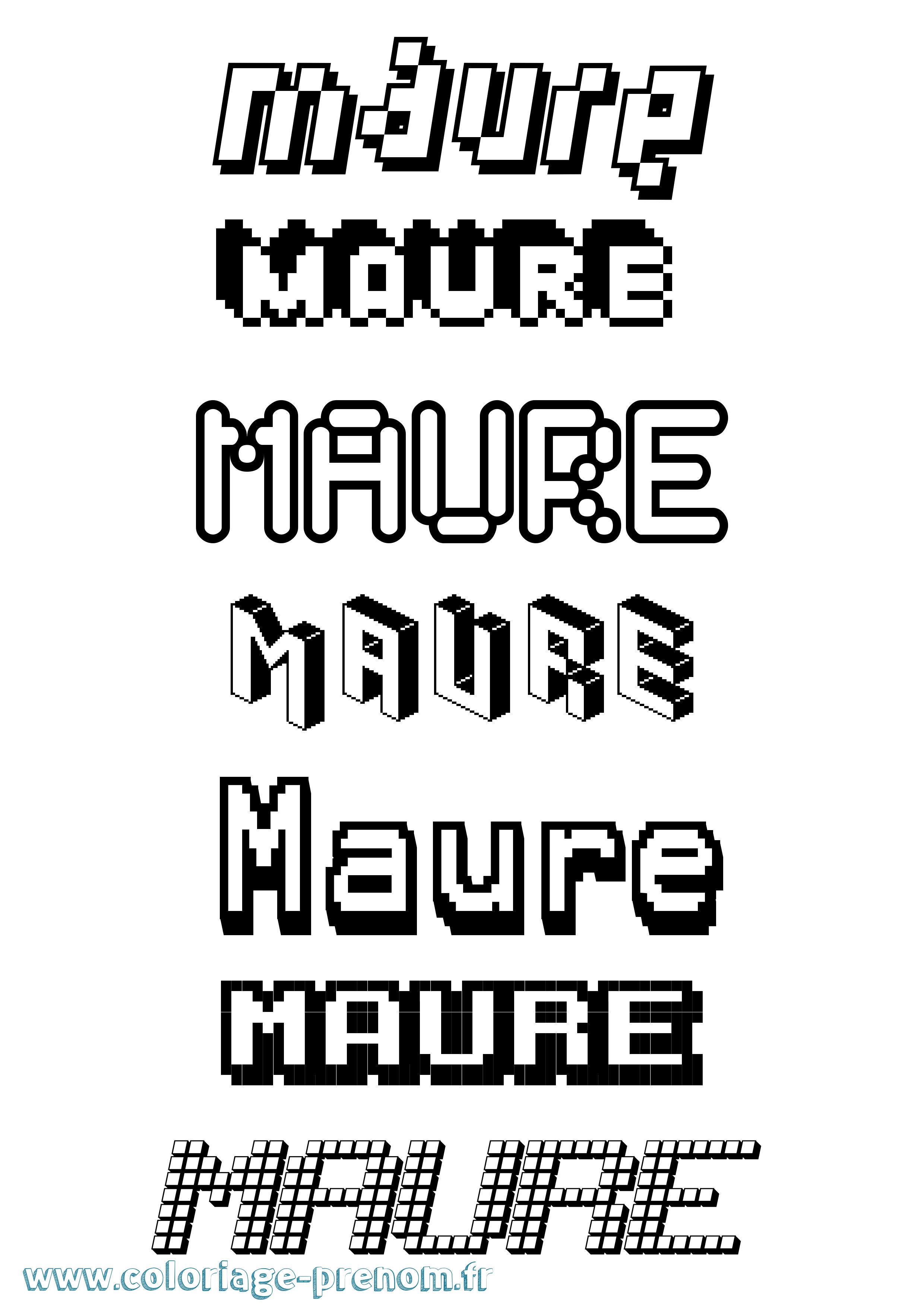 Coloriage prénom Maure Pixel