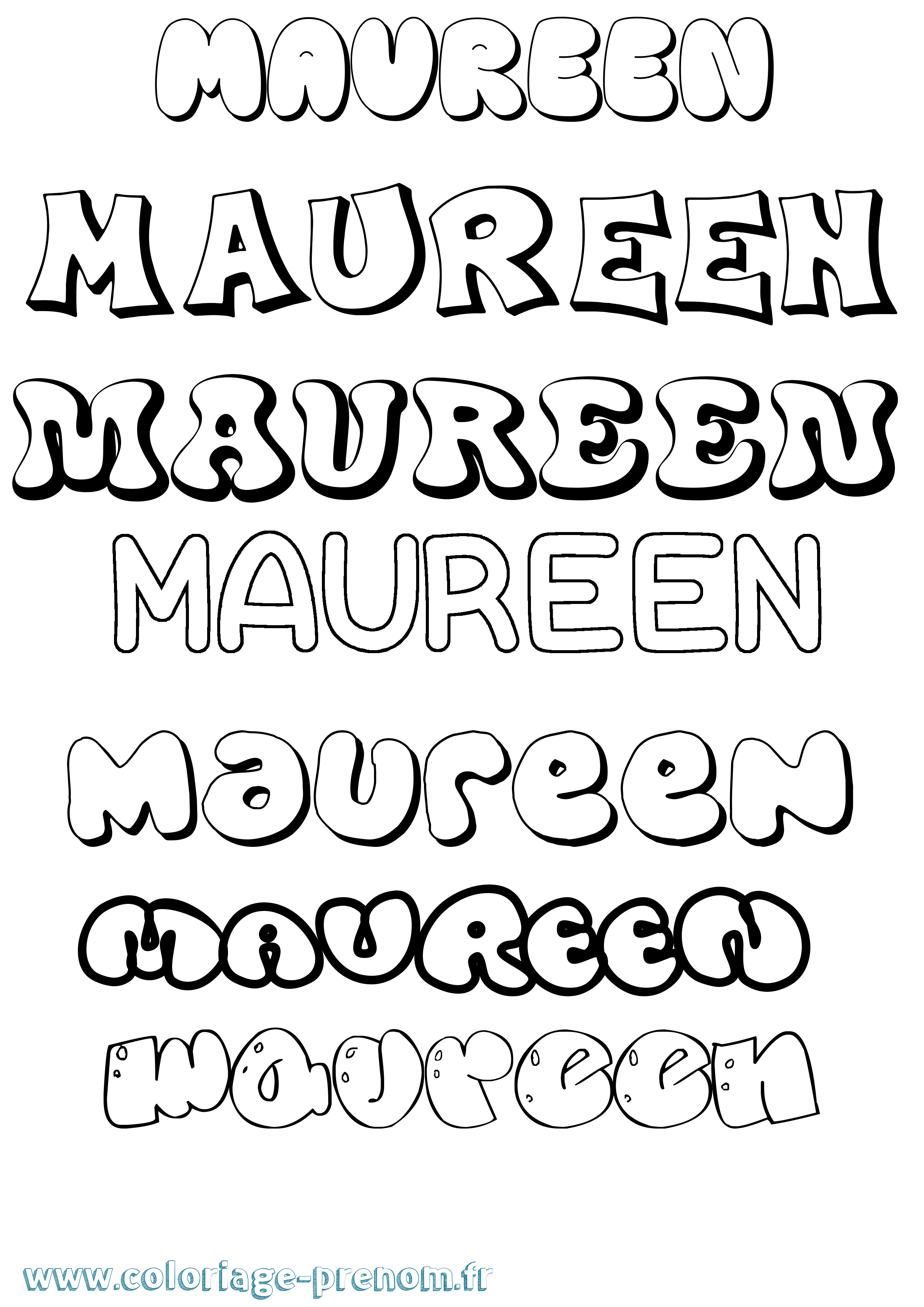 Coloriage prénom Maureen Bubble