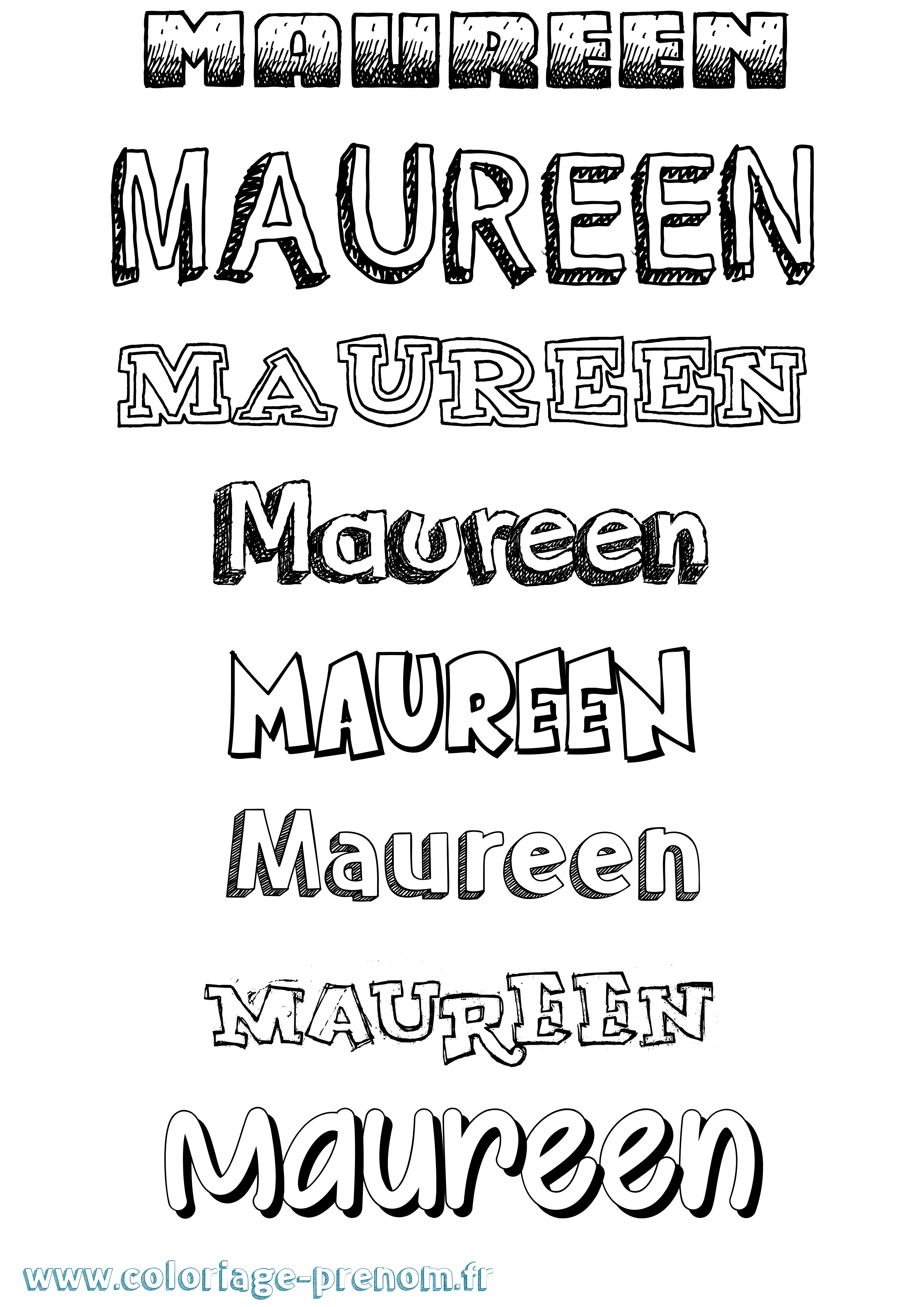 Coloriage prénom Maureen Dessiné