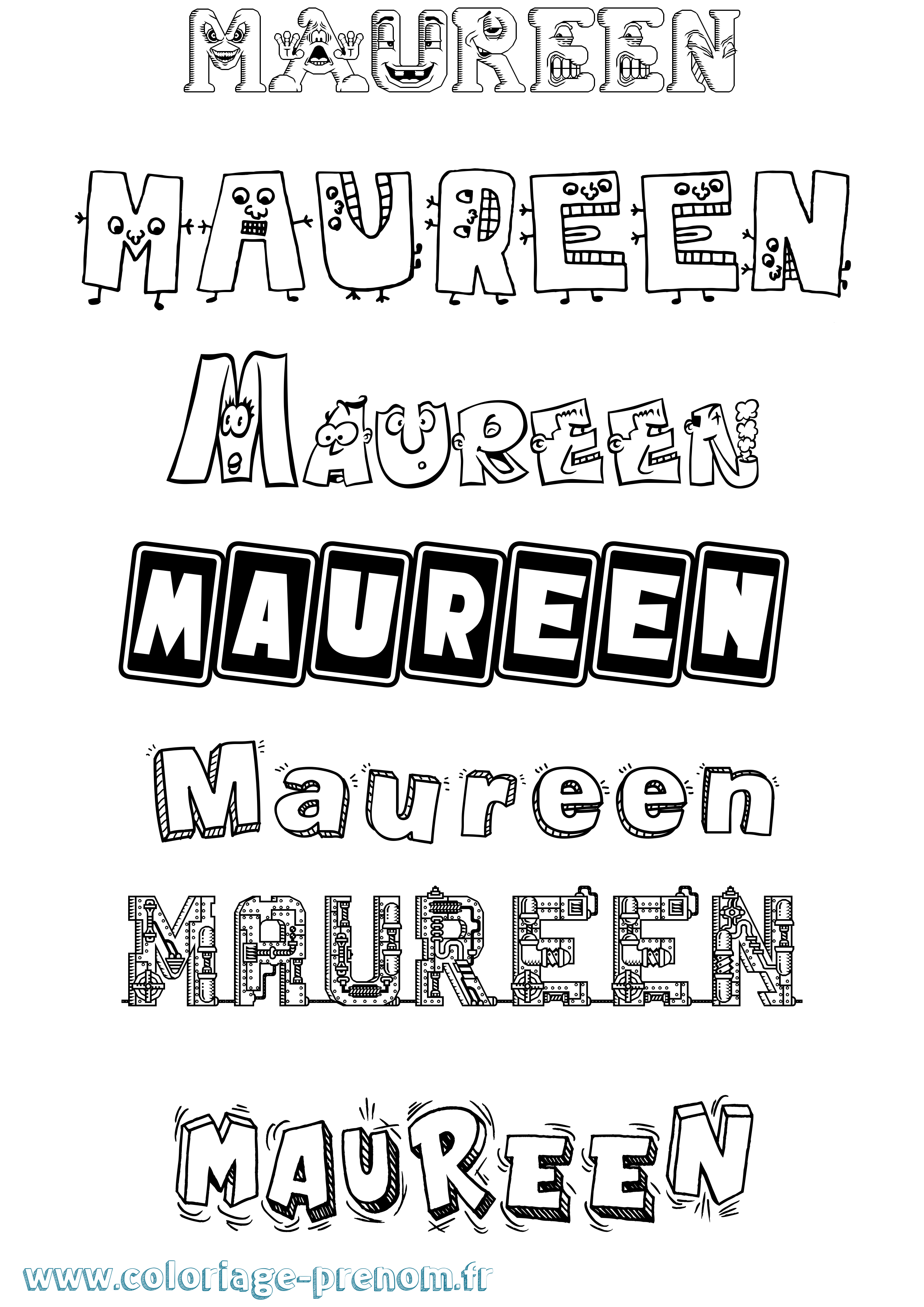Coloriage prénom Maureen Fun