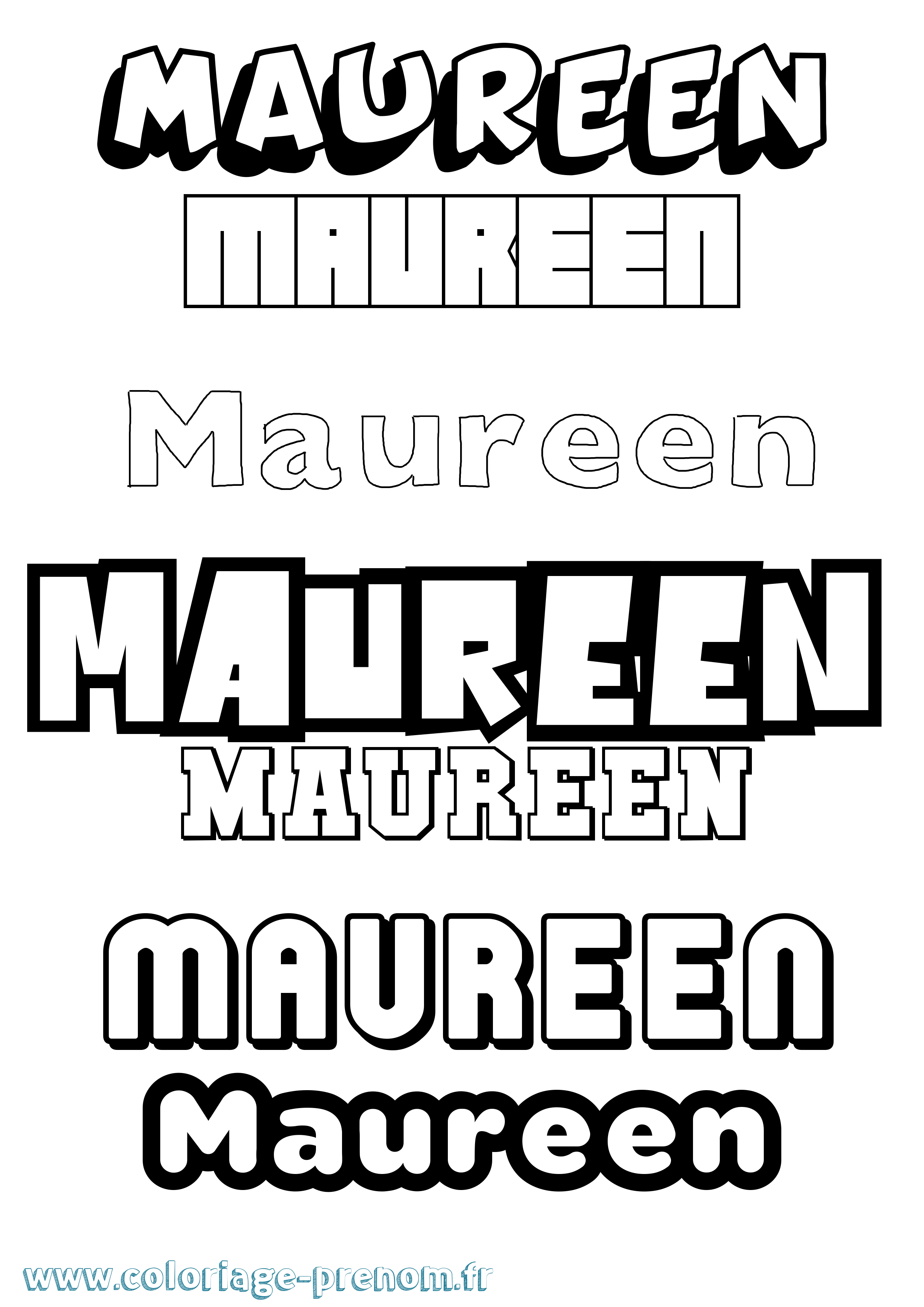 Coloriage prénom Maureen Simple