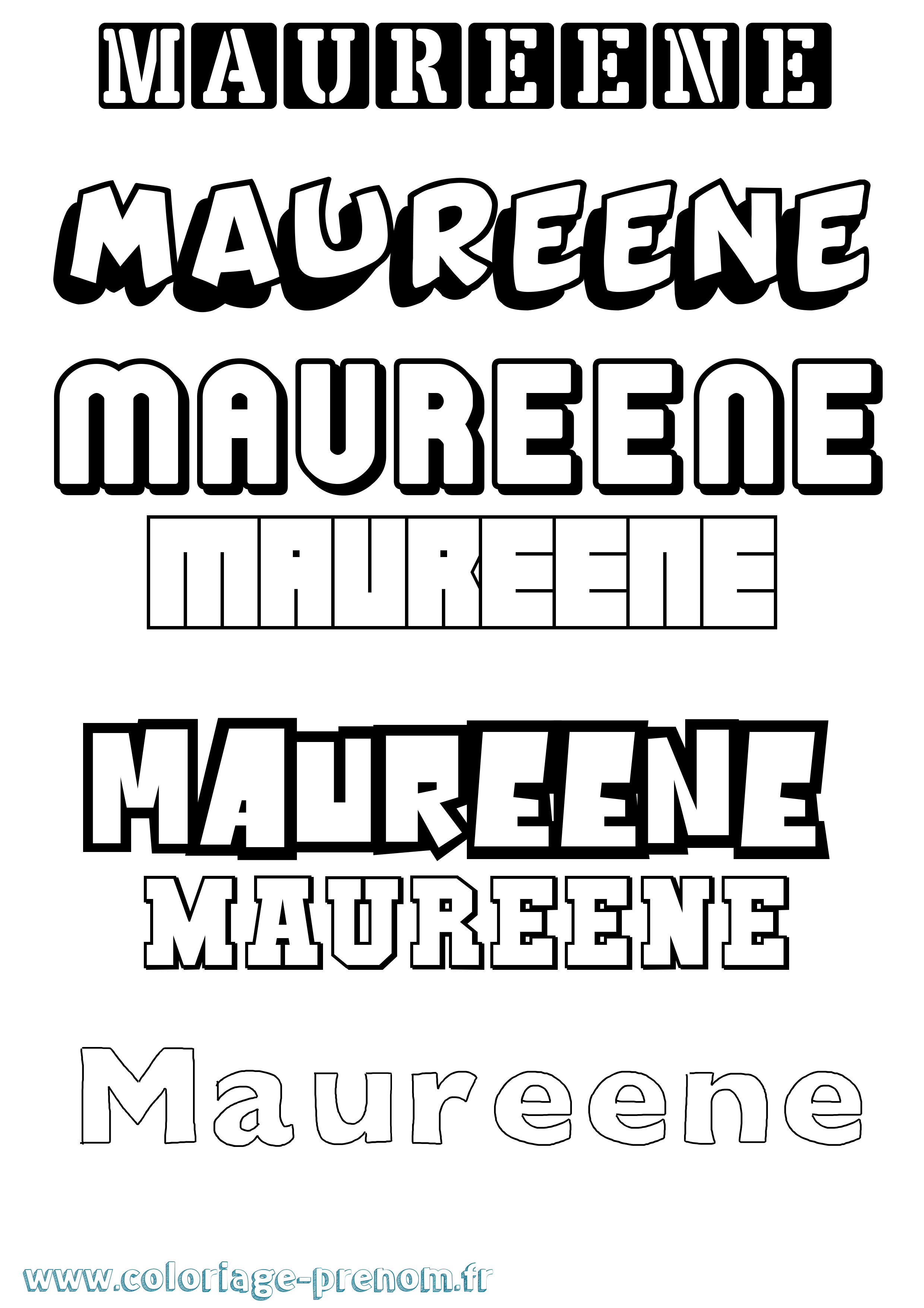 Coloriage prénom Maureene Simple
