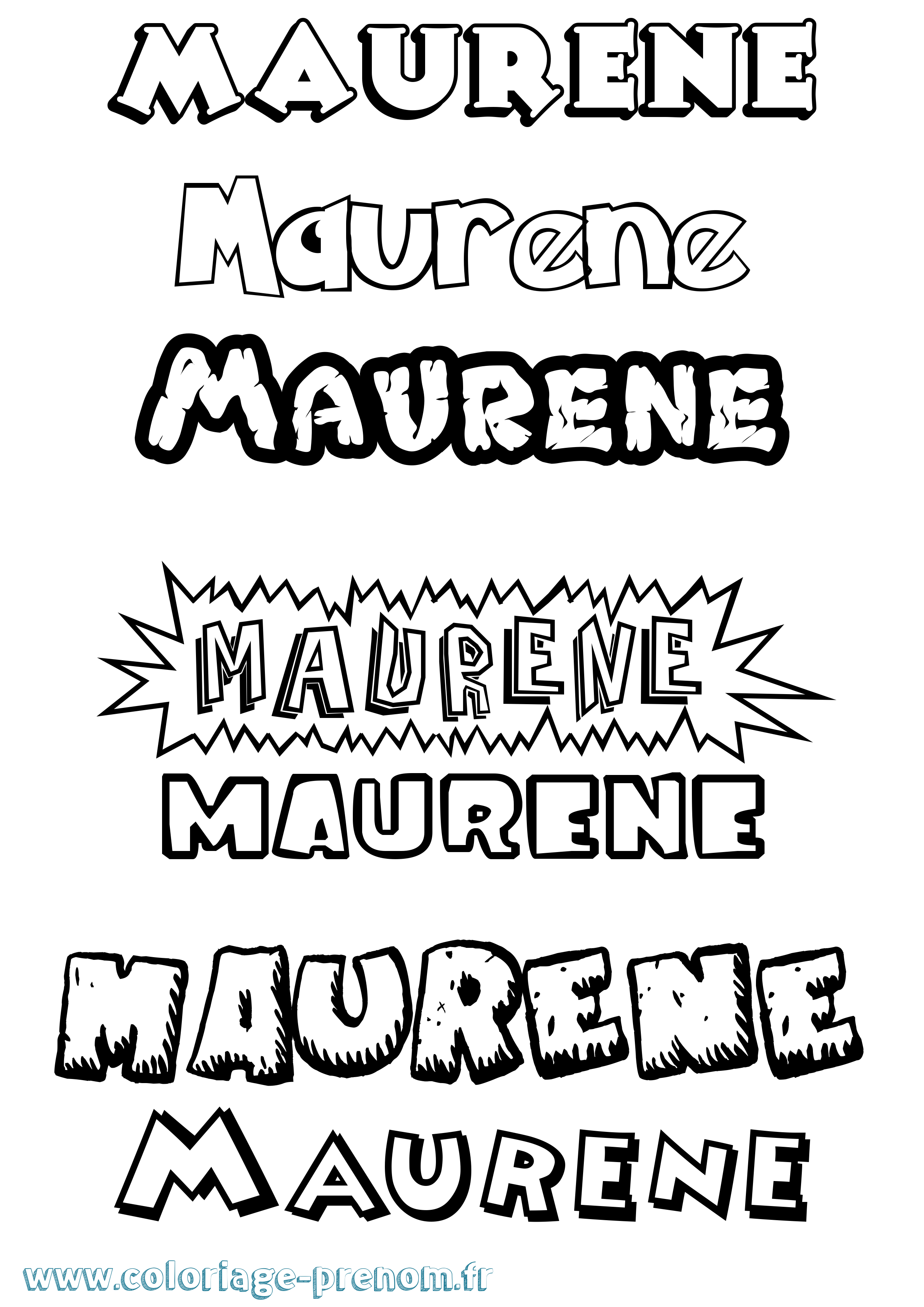 Coloriage prénom Maurene Dessin Animé