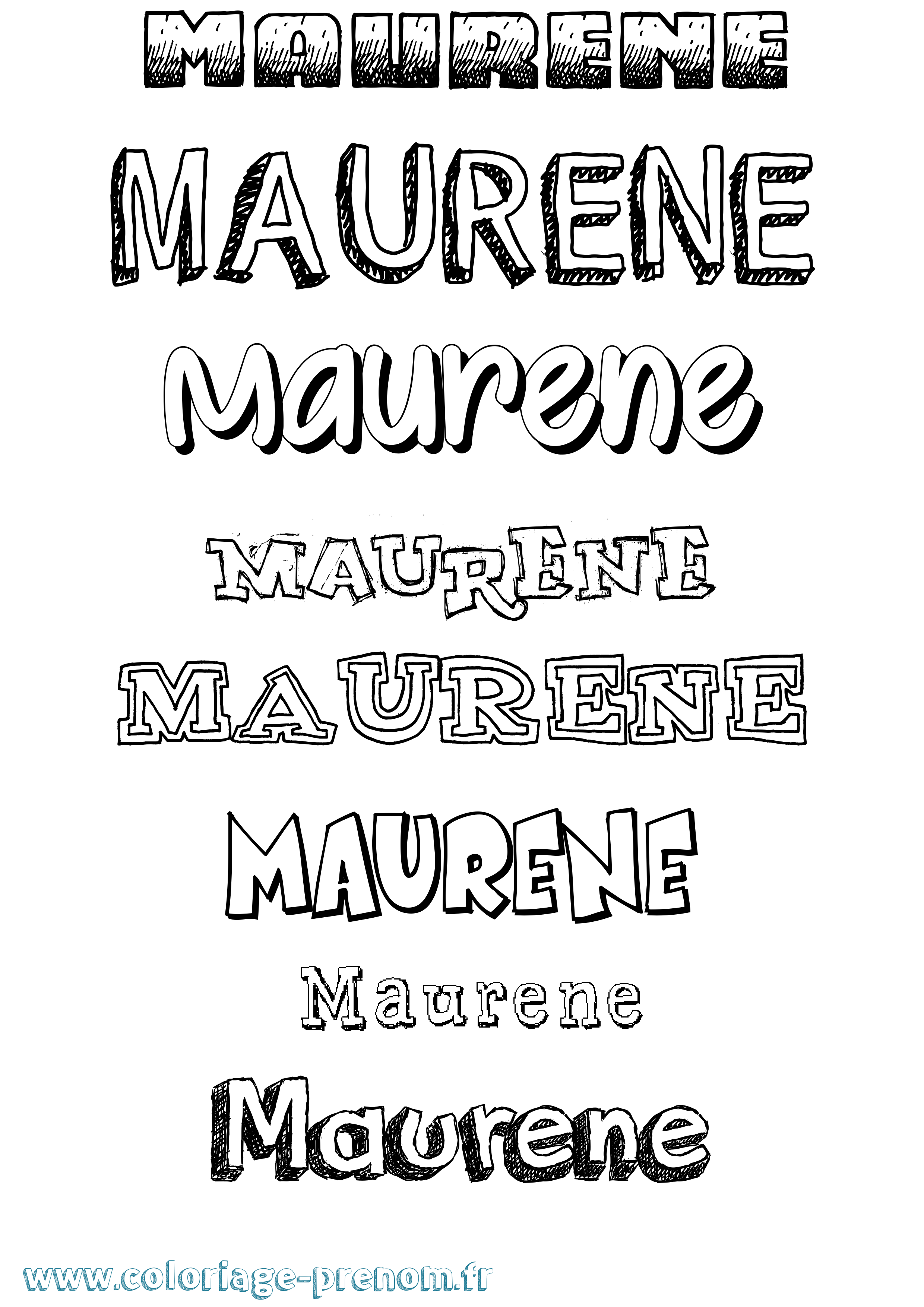 Coloriage prénom Maurene Dessiné