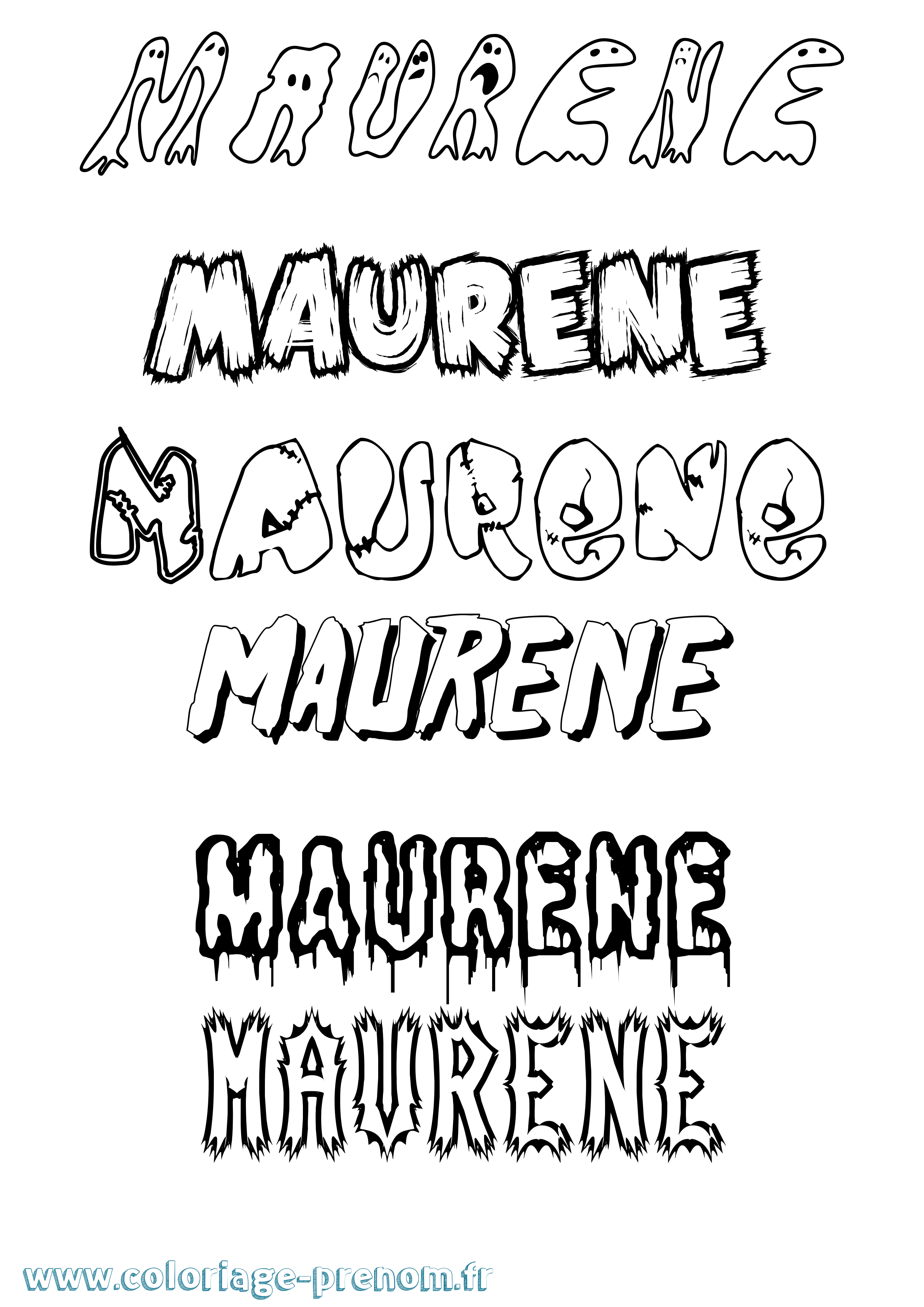 Coloriage prénom Maurene Frisson