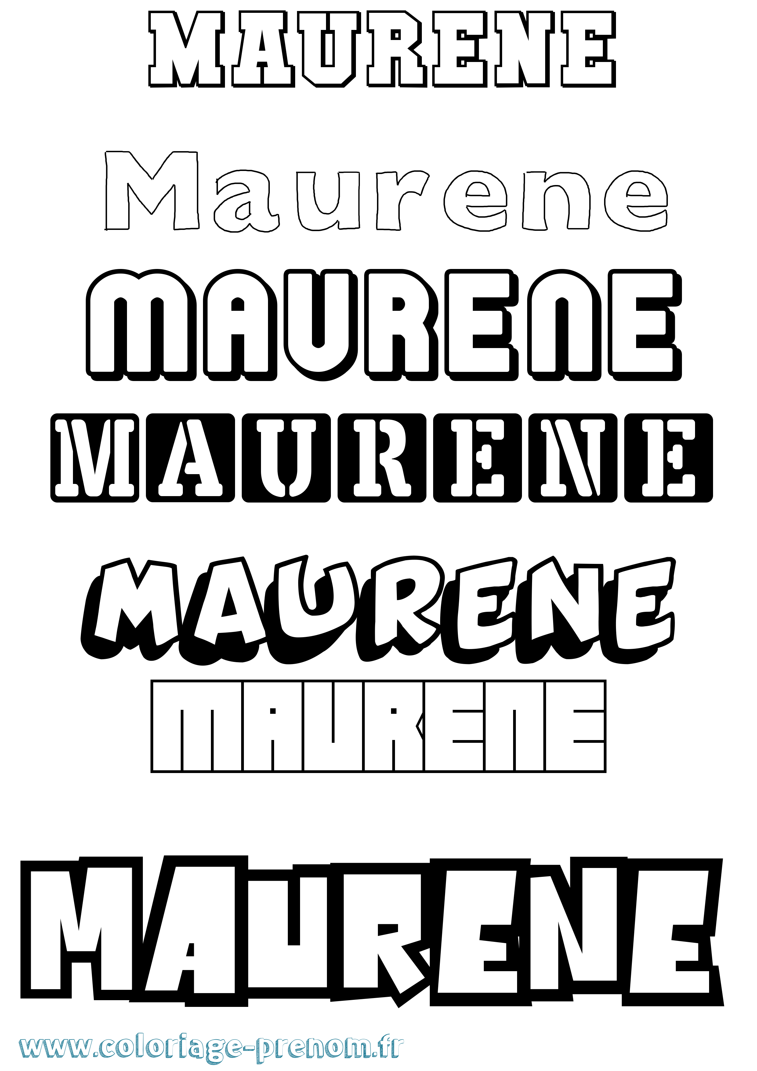 Coloriage prénom Maurene Simple