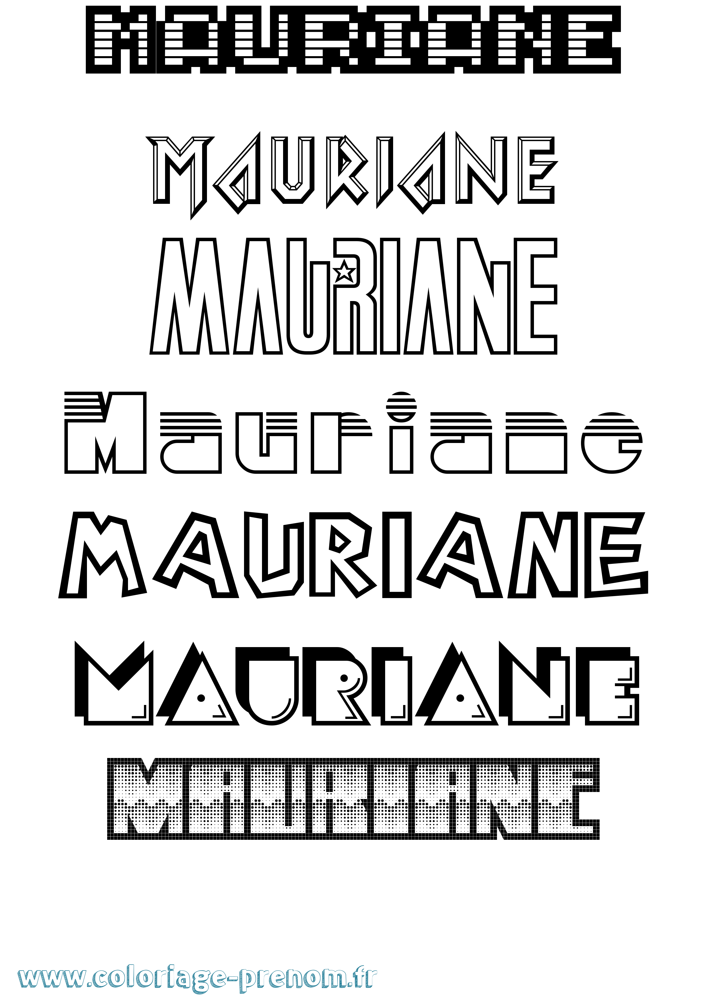 Coloriage prénom Mauriane Jeux Vidéos