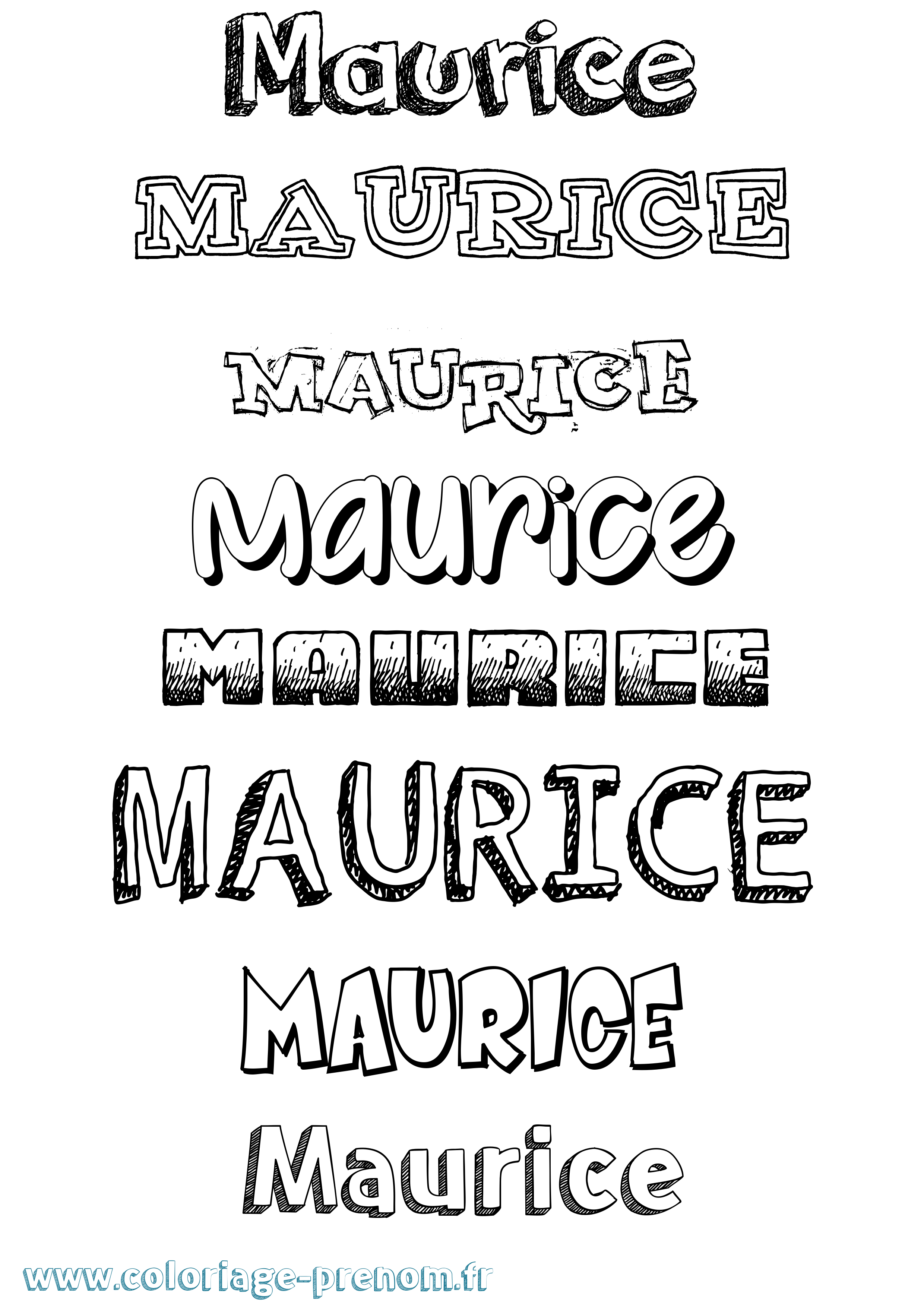Coloriage prénom Maurice Dessiné