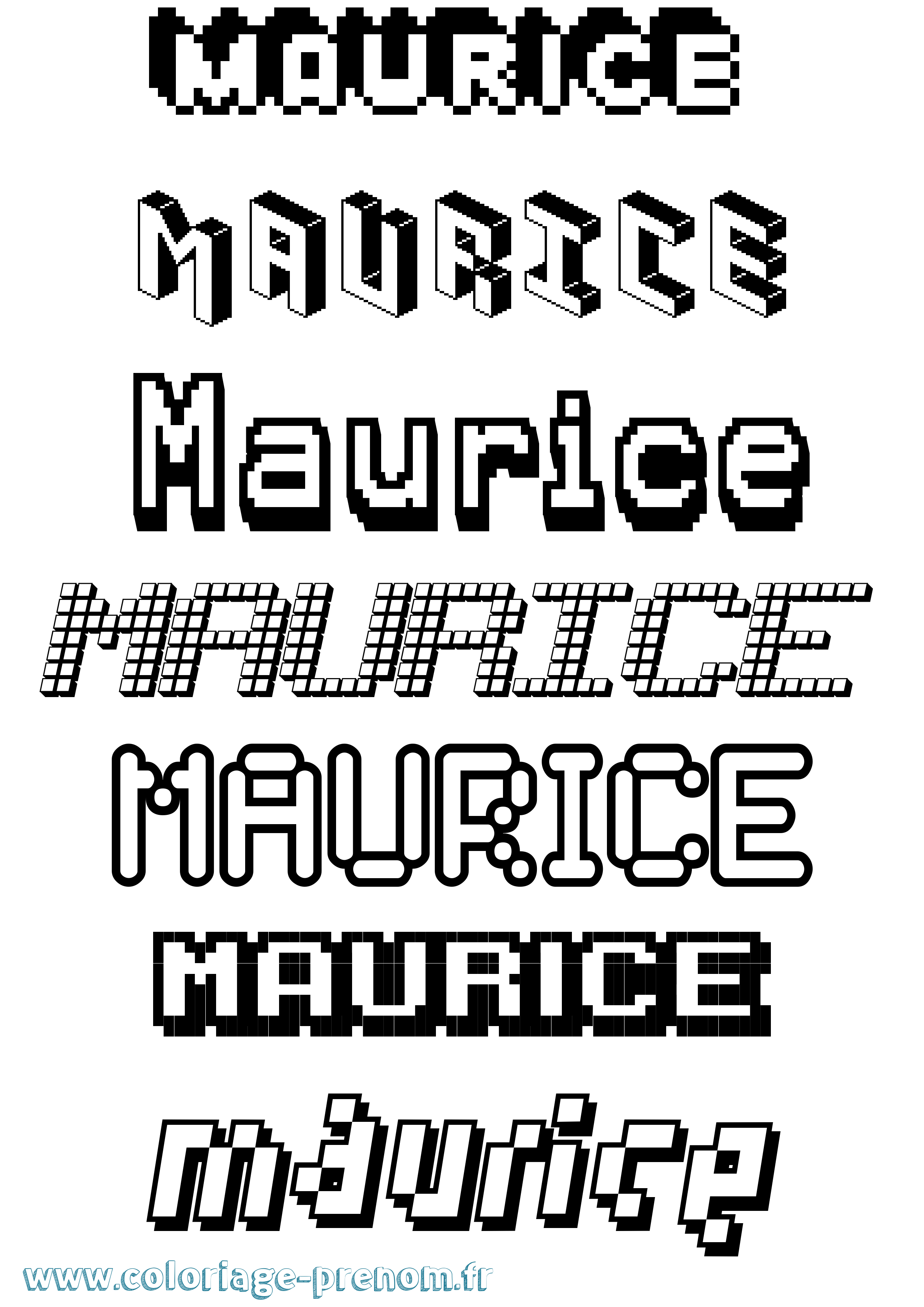 Coloriage prénom Maurice Pixel