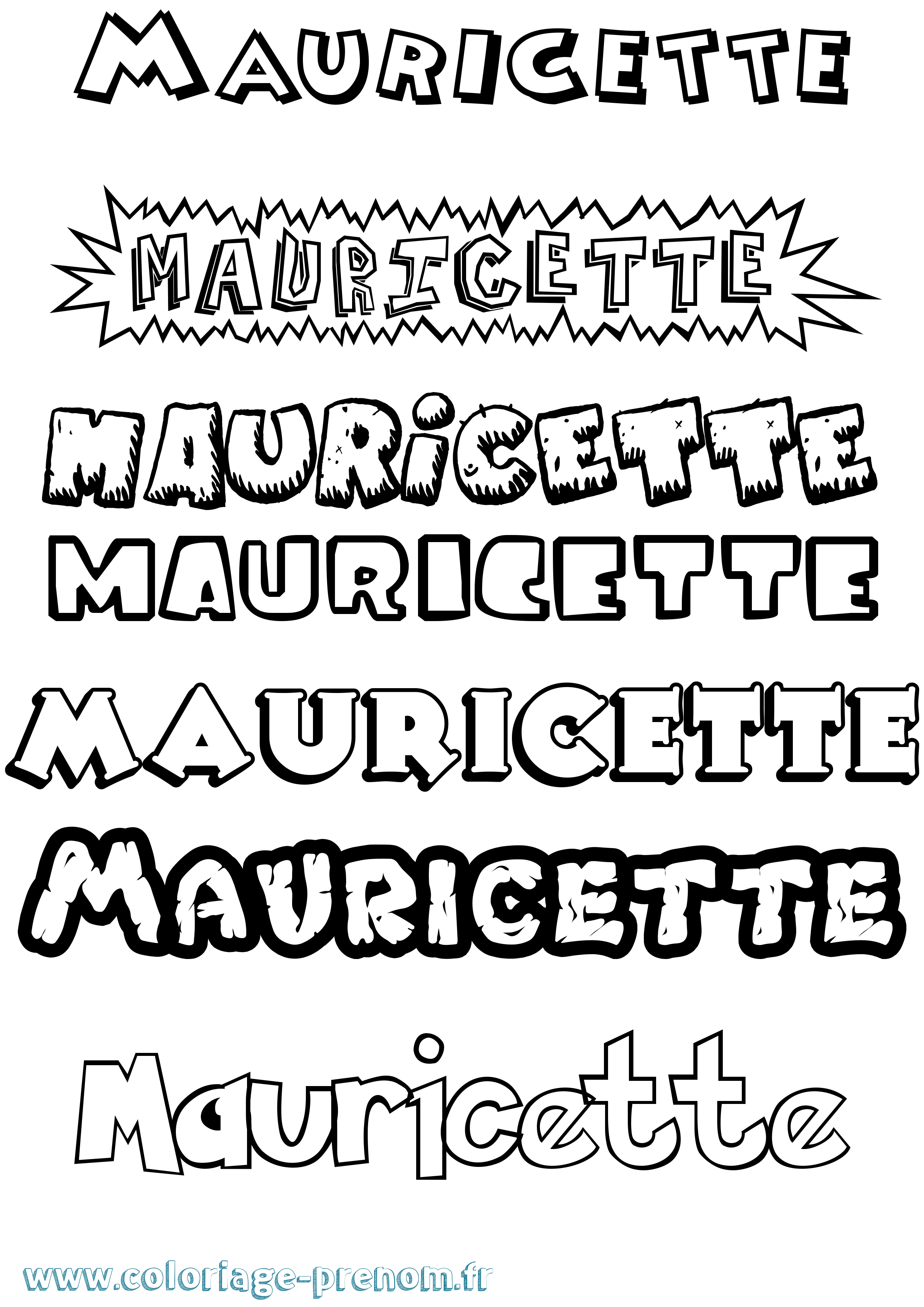 Coloriage prénom Mauricette Dessin Animé