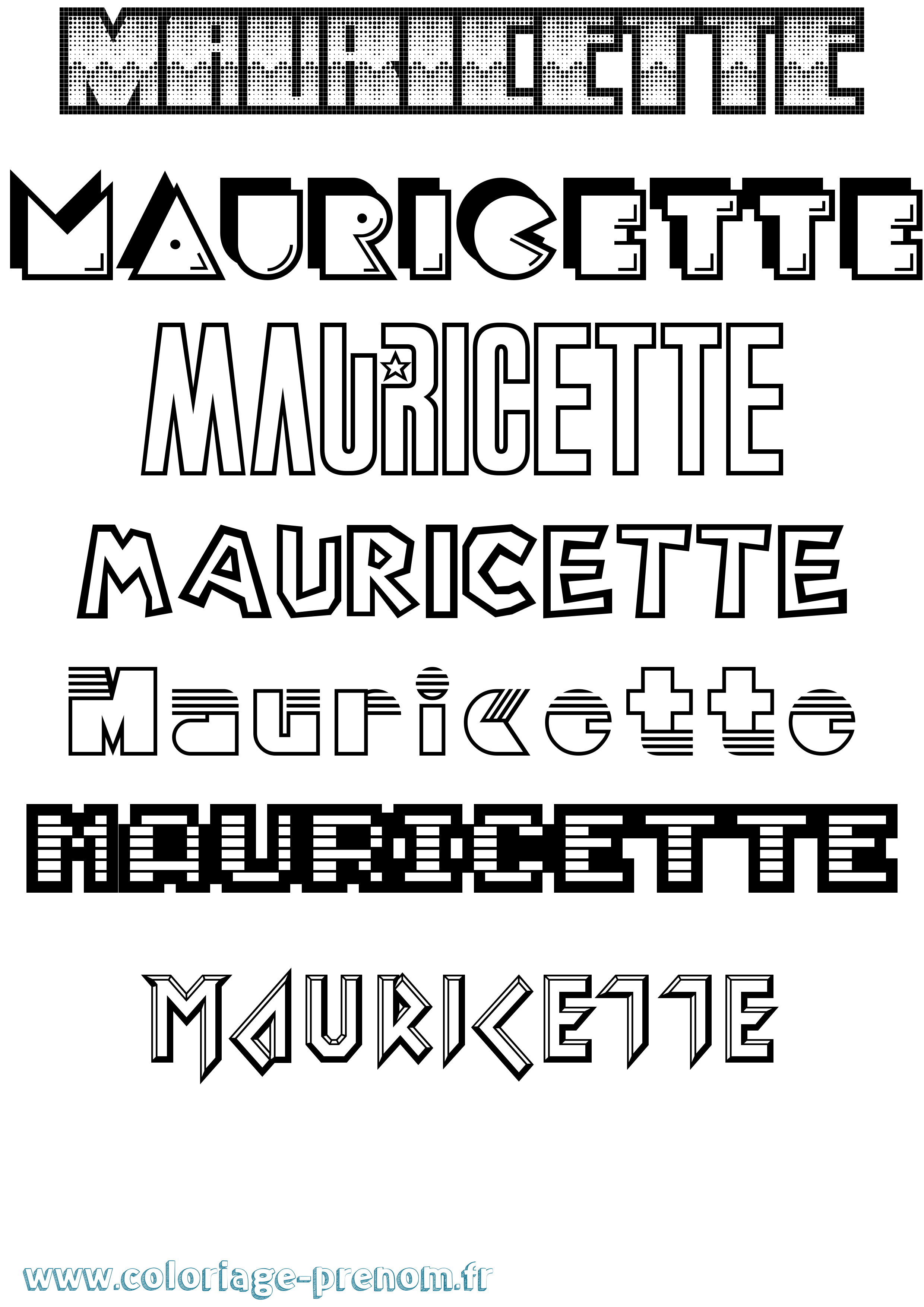 Coloriage prénom Mauricette Jeux Vidéos