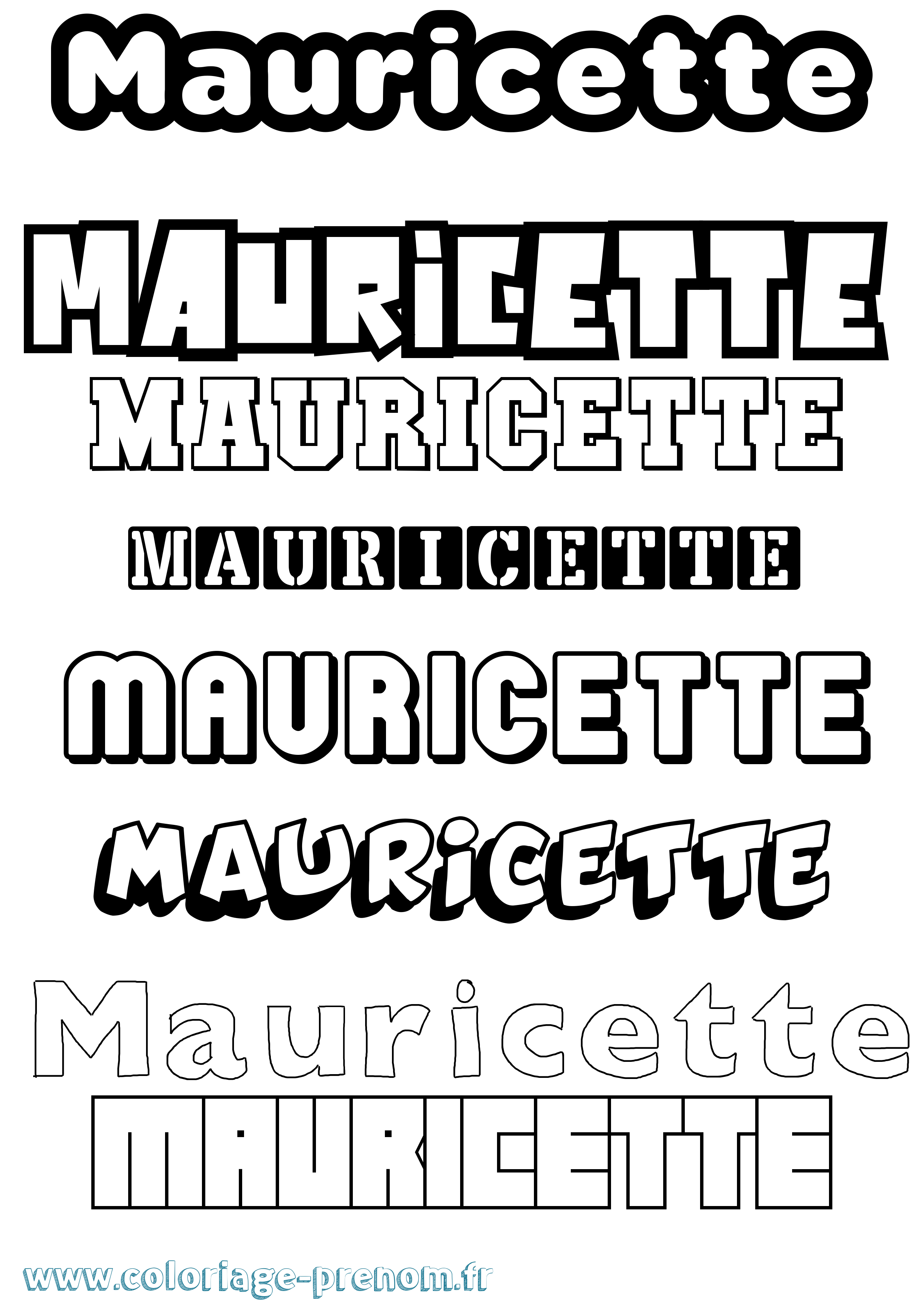 Coloriage prénom Mauricette Simple