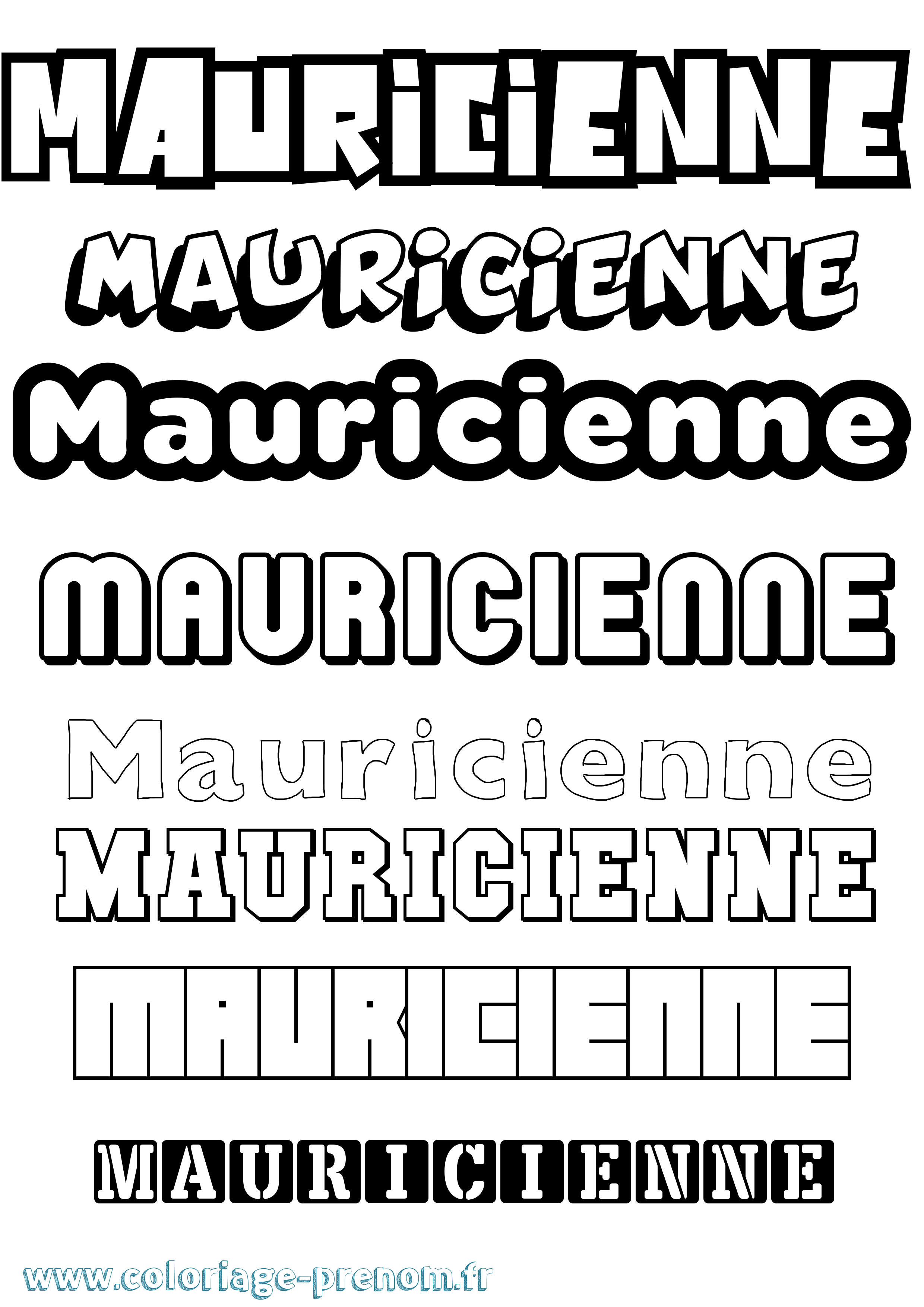 Coloriage prénom Mauricienne Simple