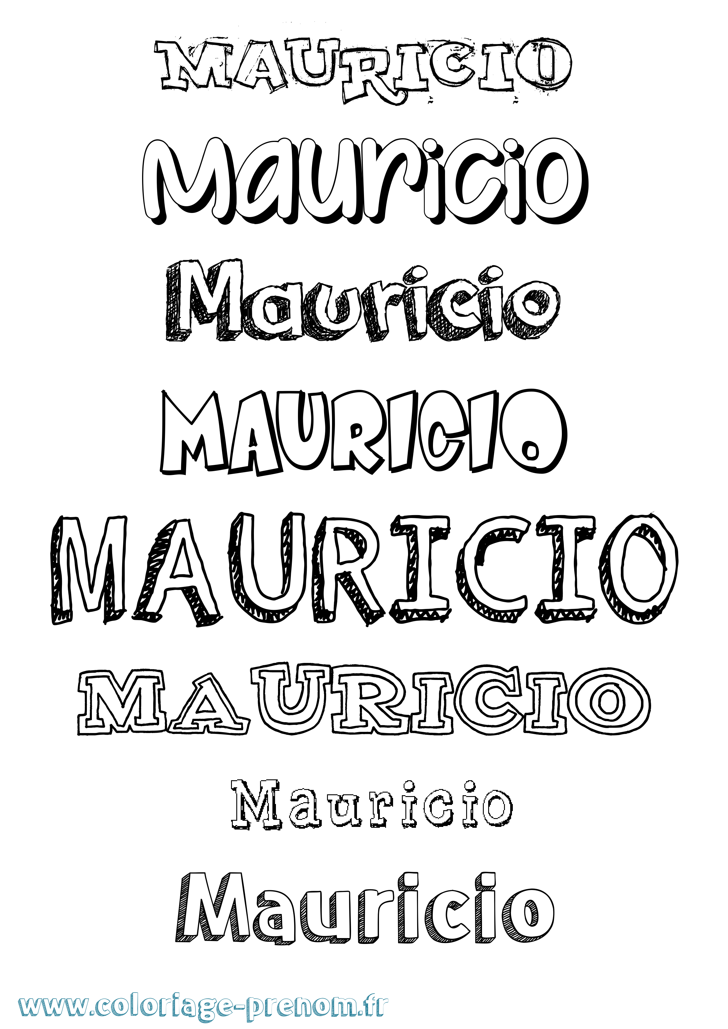 Coloriage prénom Mauricio Dessiné